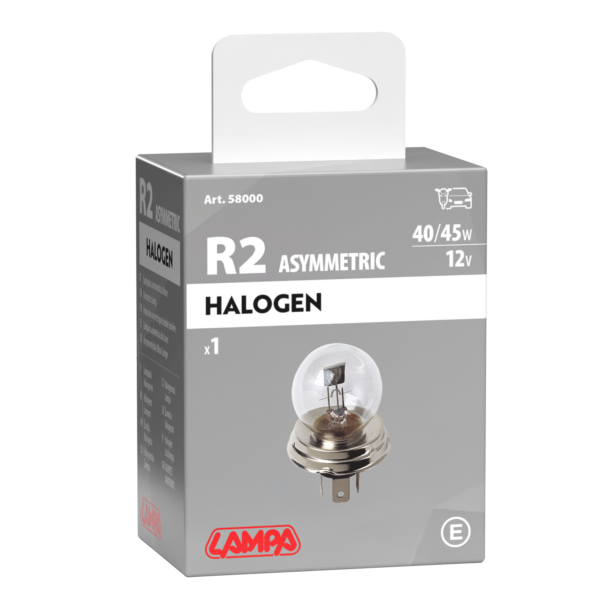 12V Lampada asimmetrica biluce - R2 asymmetric - 40/45W - P45t - 1 pz - Scatola - immagine 4
