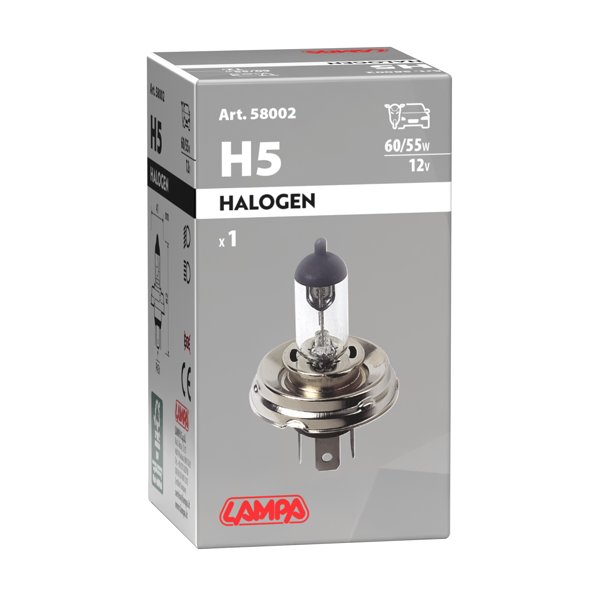 12V Lampada alogena - H5 - 60/55W - P45t - 1 pz - Scatola - immagine 4
