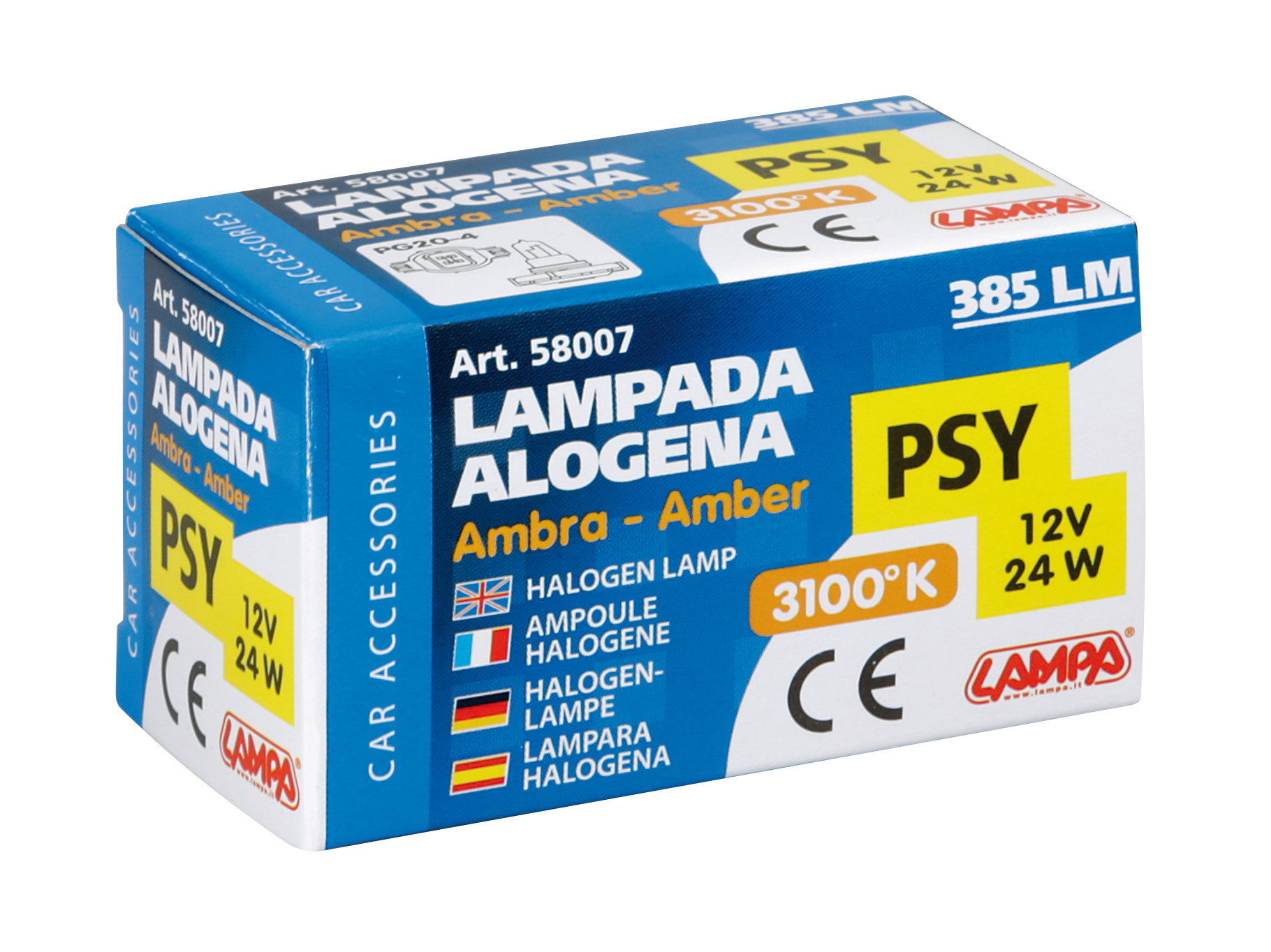 12V Lampada alogena - PSY24W - 24W - PG20-4 - 1 pz - Scatola - Arancio - immagine 4