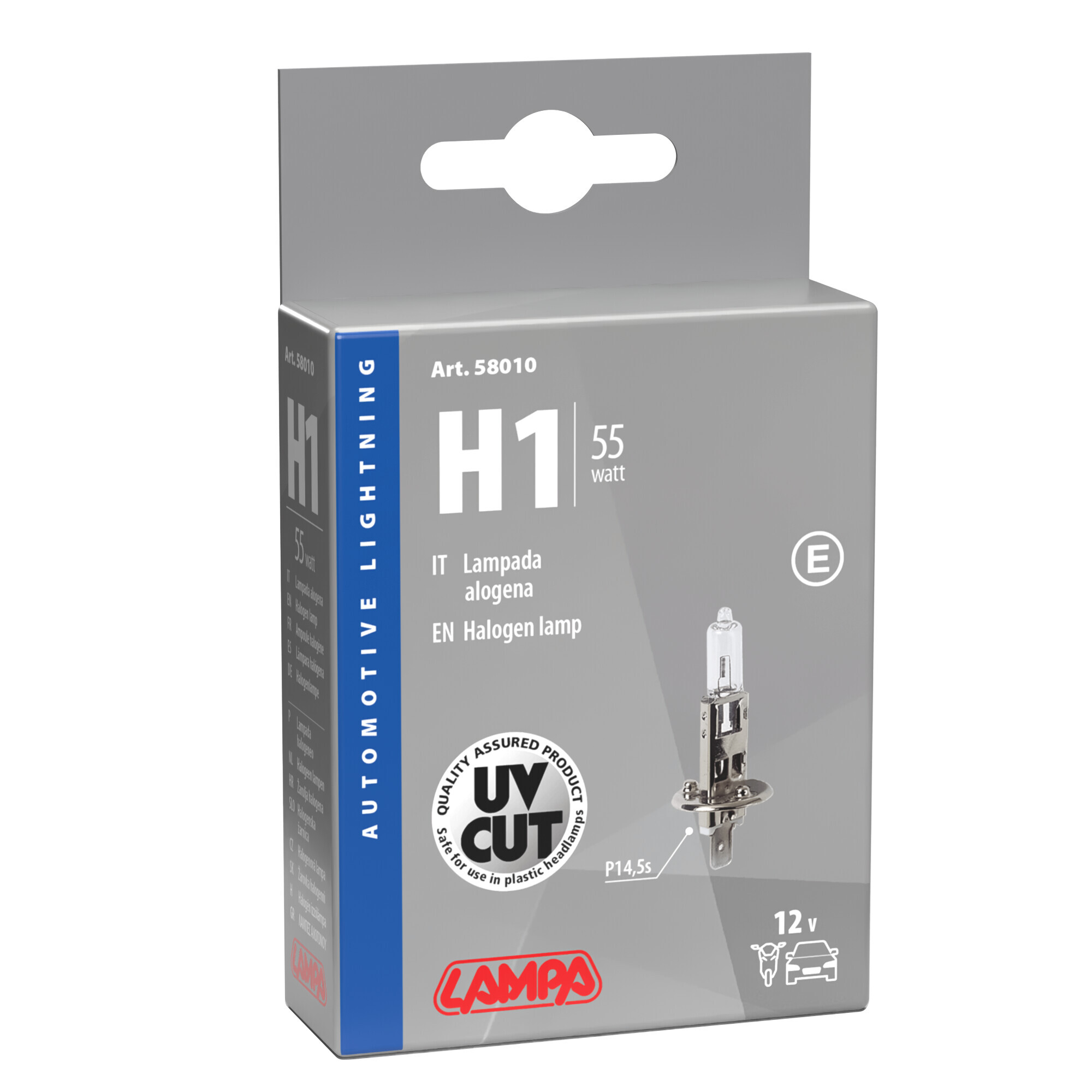 12V Lampada alogena - H1 - 55W - P14,5s - 1 pz - Scatola - immagine 4