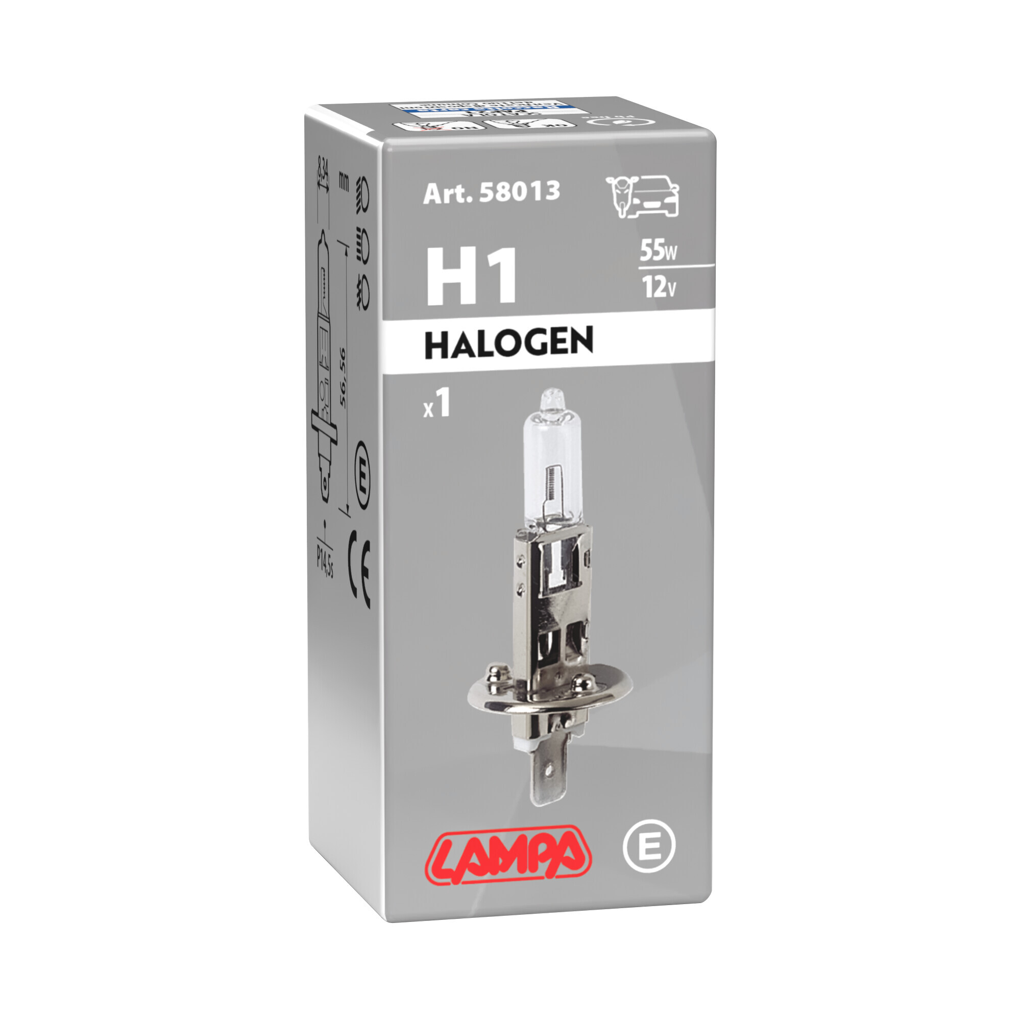 12V Lampada alogena - H1 - 55W - P14,5s - 1 pz - Scatola - immagine 4
