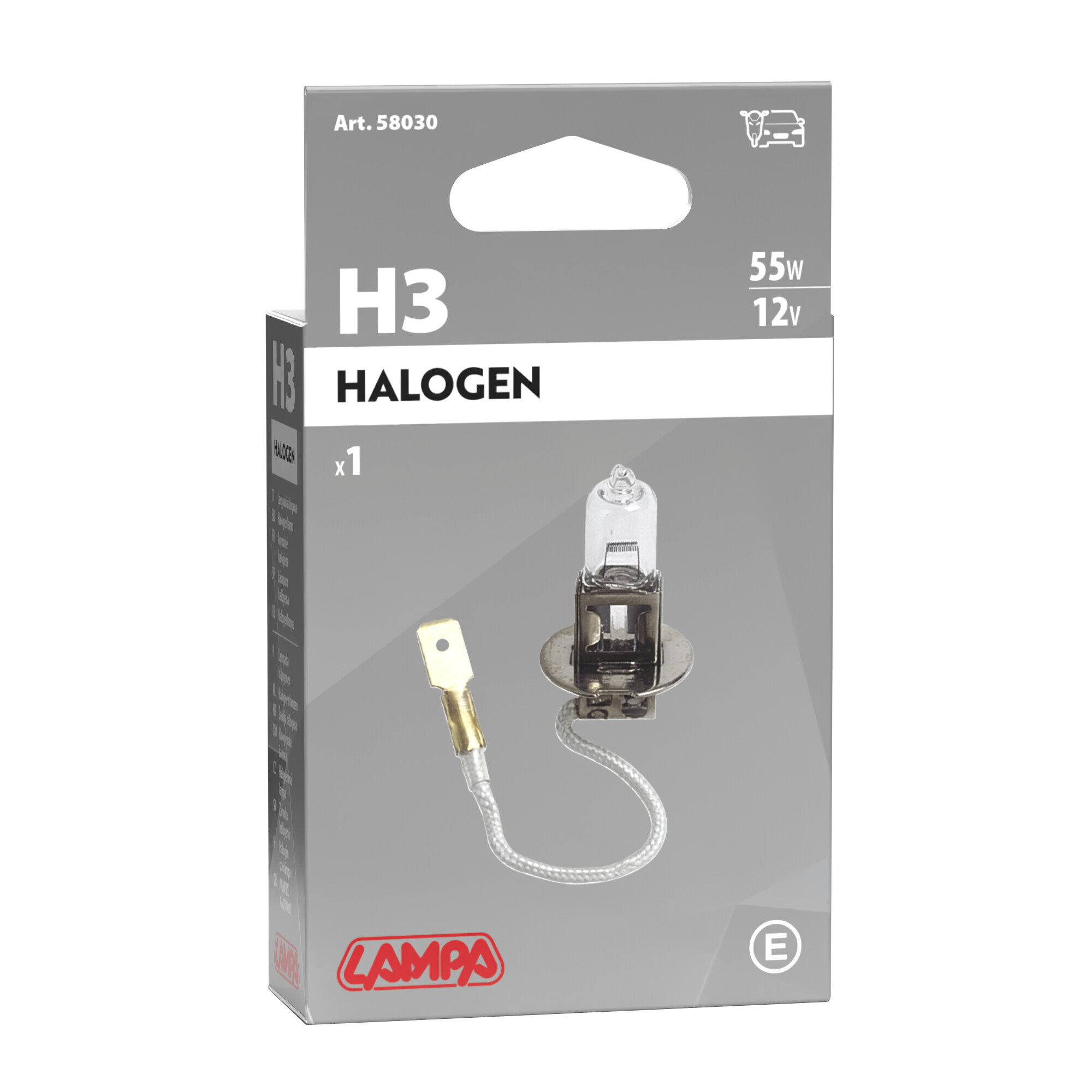 12V Lampada alogena - H3 - 55W - PK22s - 1 pz - Scatola - immagine 4