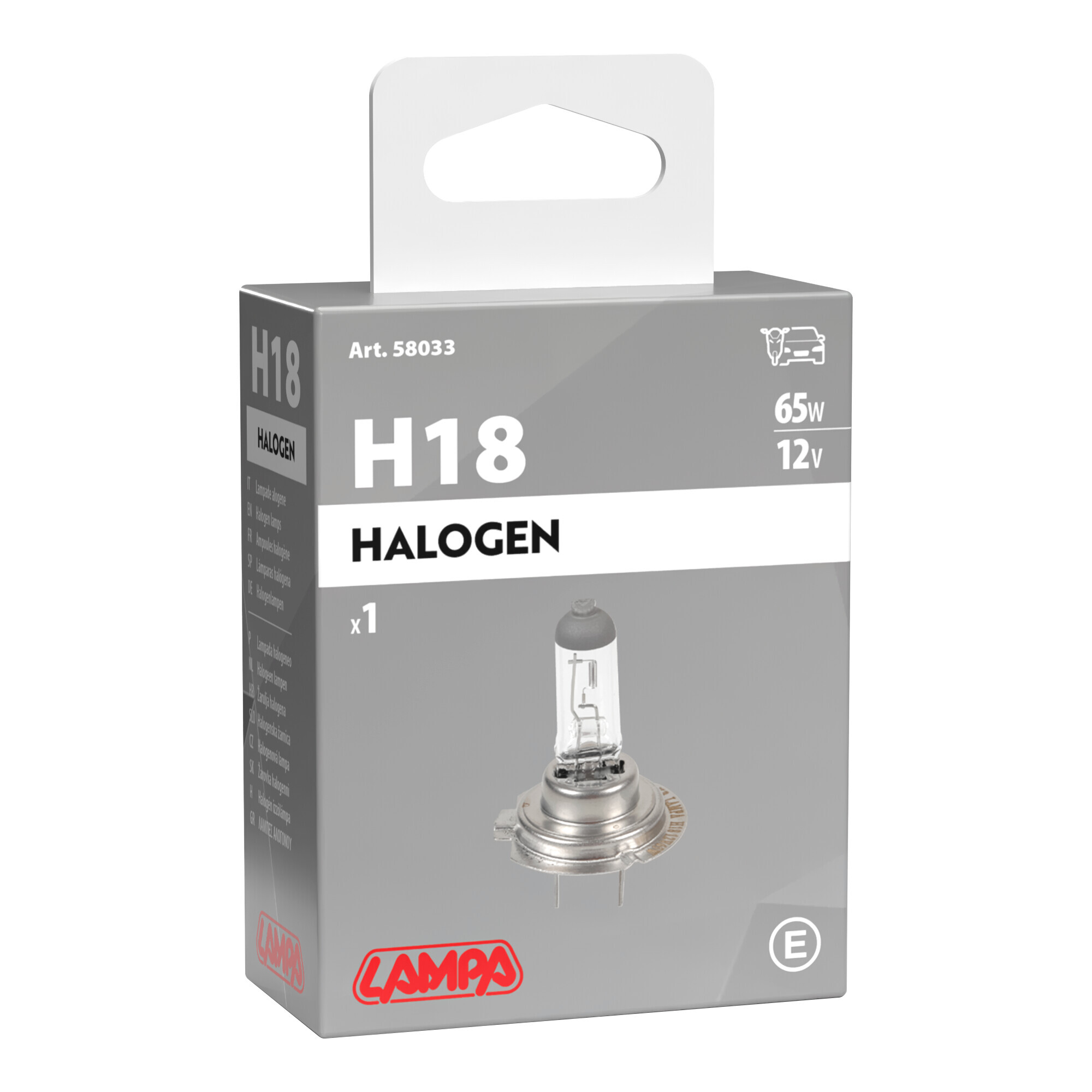 12V Lampada alogena - H18 - 65W - PY26d-1 - 1 pz - Scatola - immagine 4