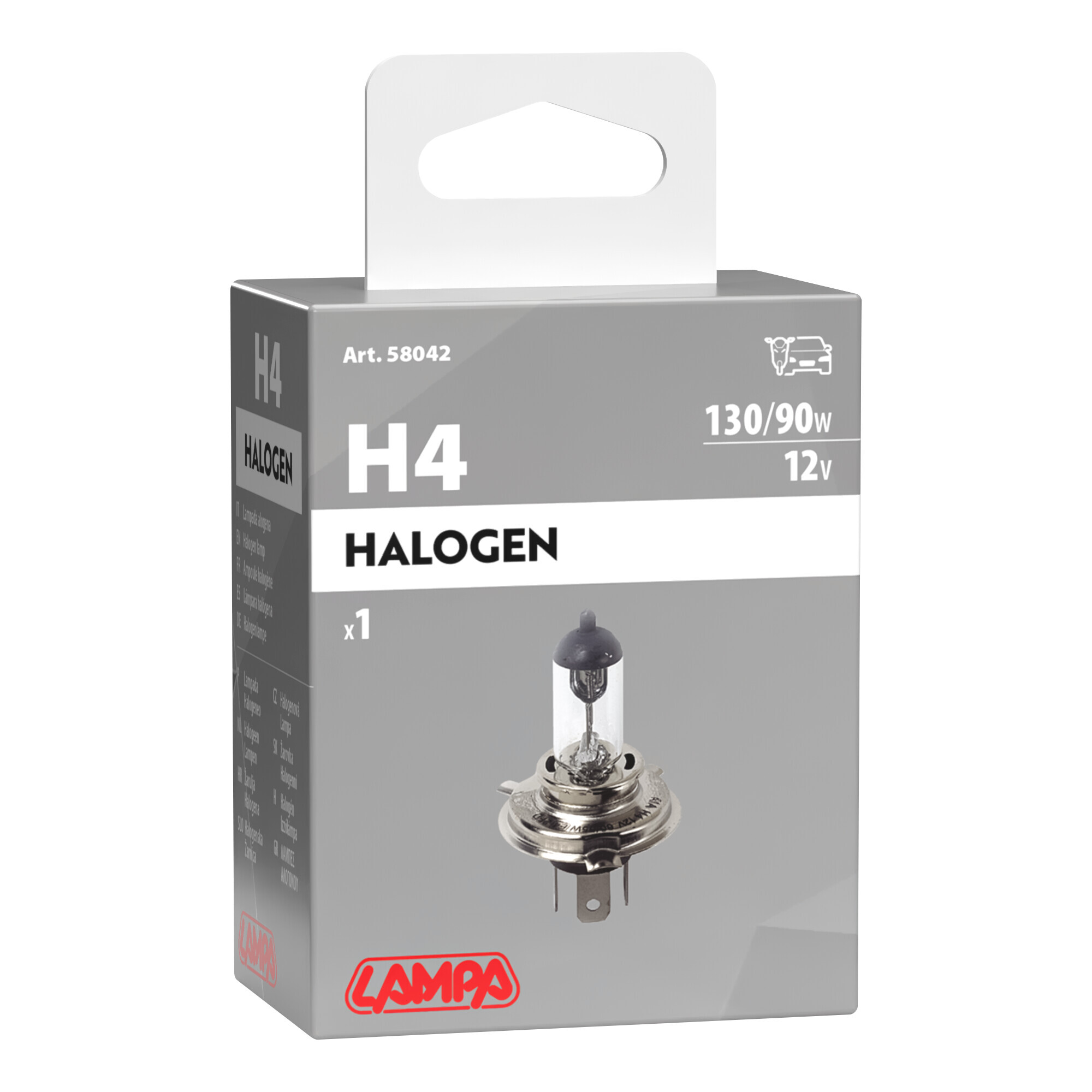 12V Lampada alogena - (H4) - 130/90W - P43t - 1 pz - Scatola - immagine 4