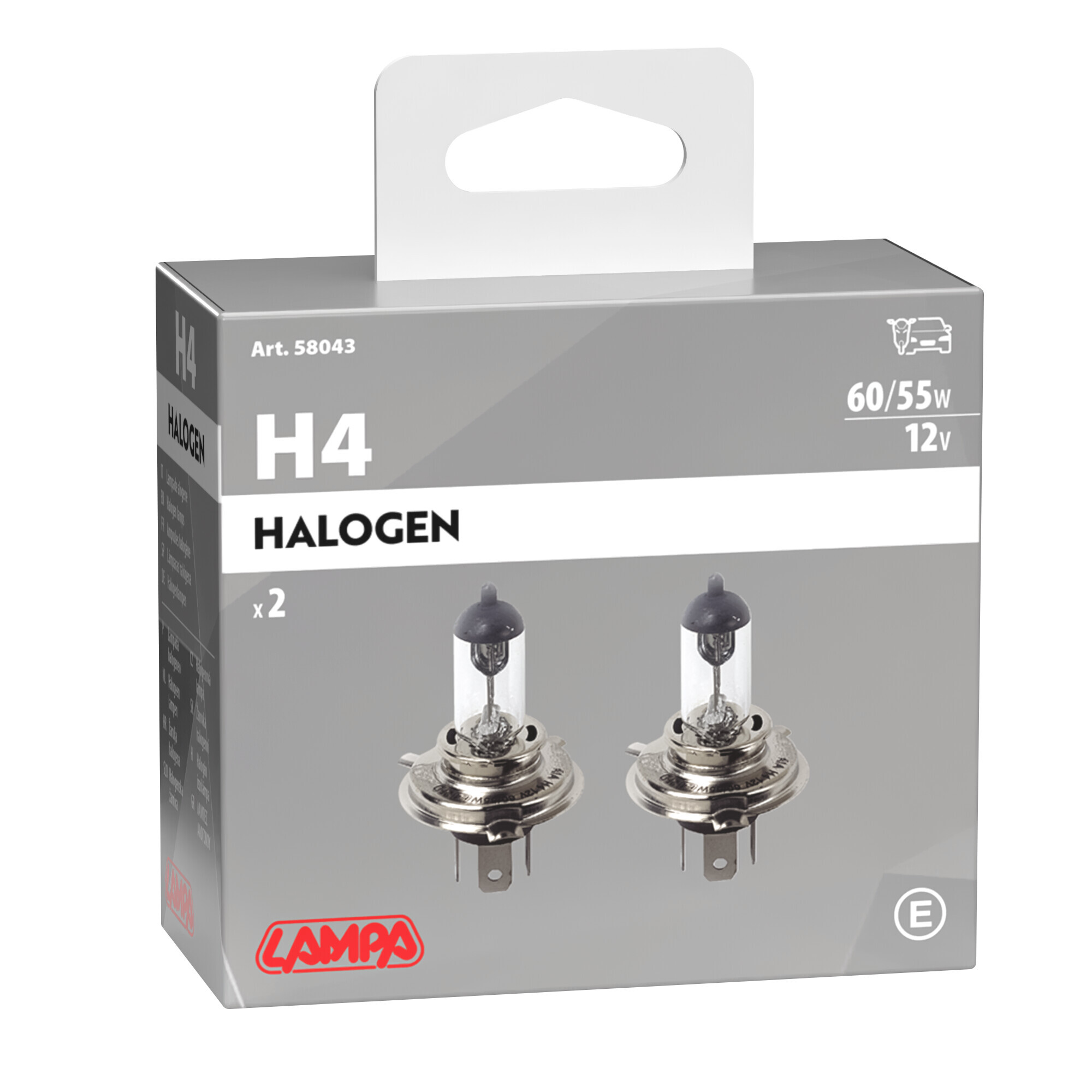 12V Lampada alogena - H4 - 60/55W - P43t - 2 pz - Scatola - immagine 4