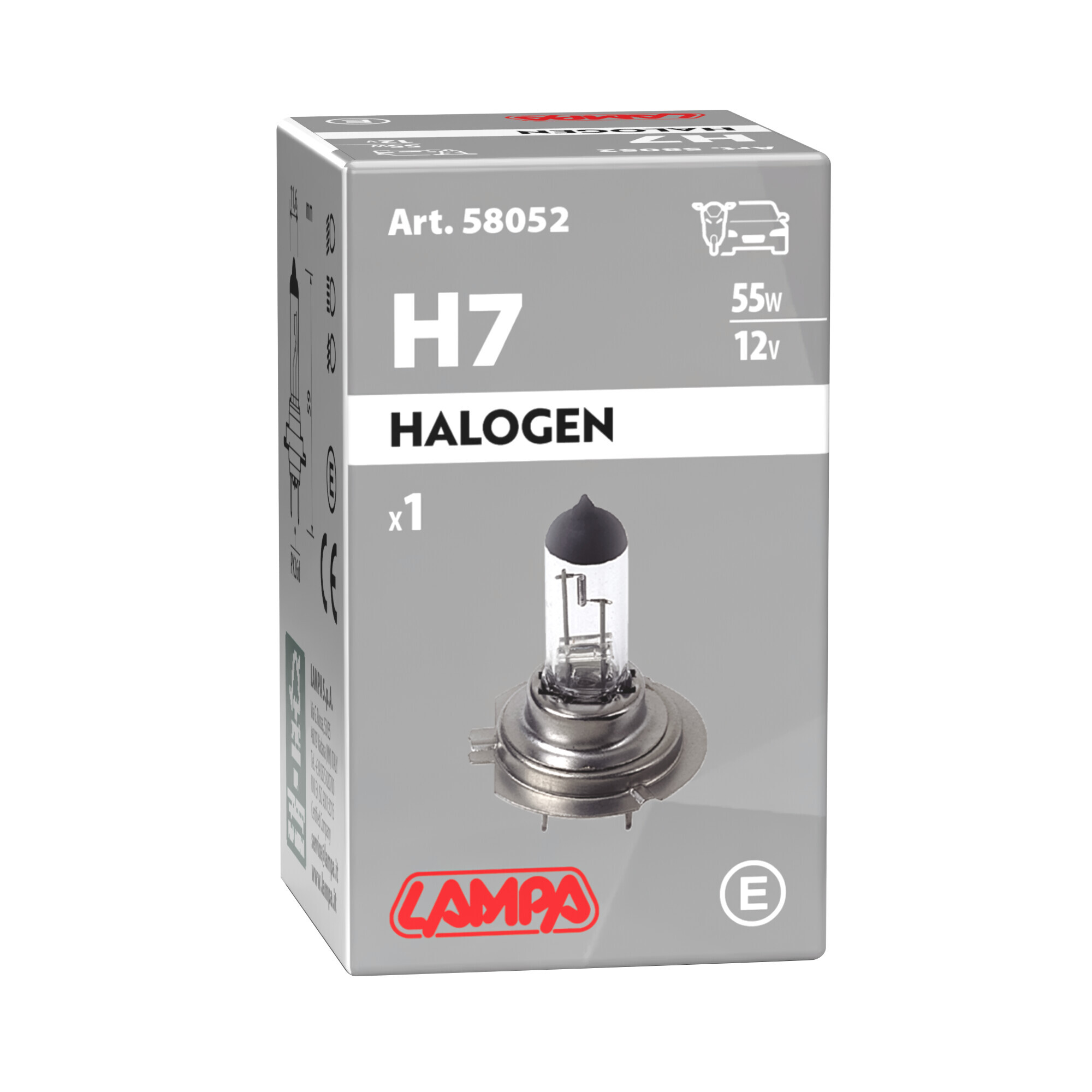 12V Lampada alogena - H7 - 55W - PX26d - 1 pz - Scatola - immagine 4