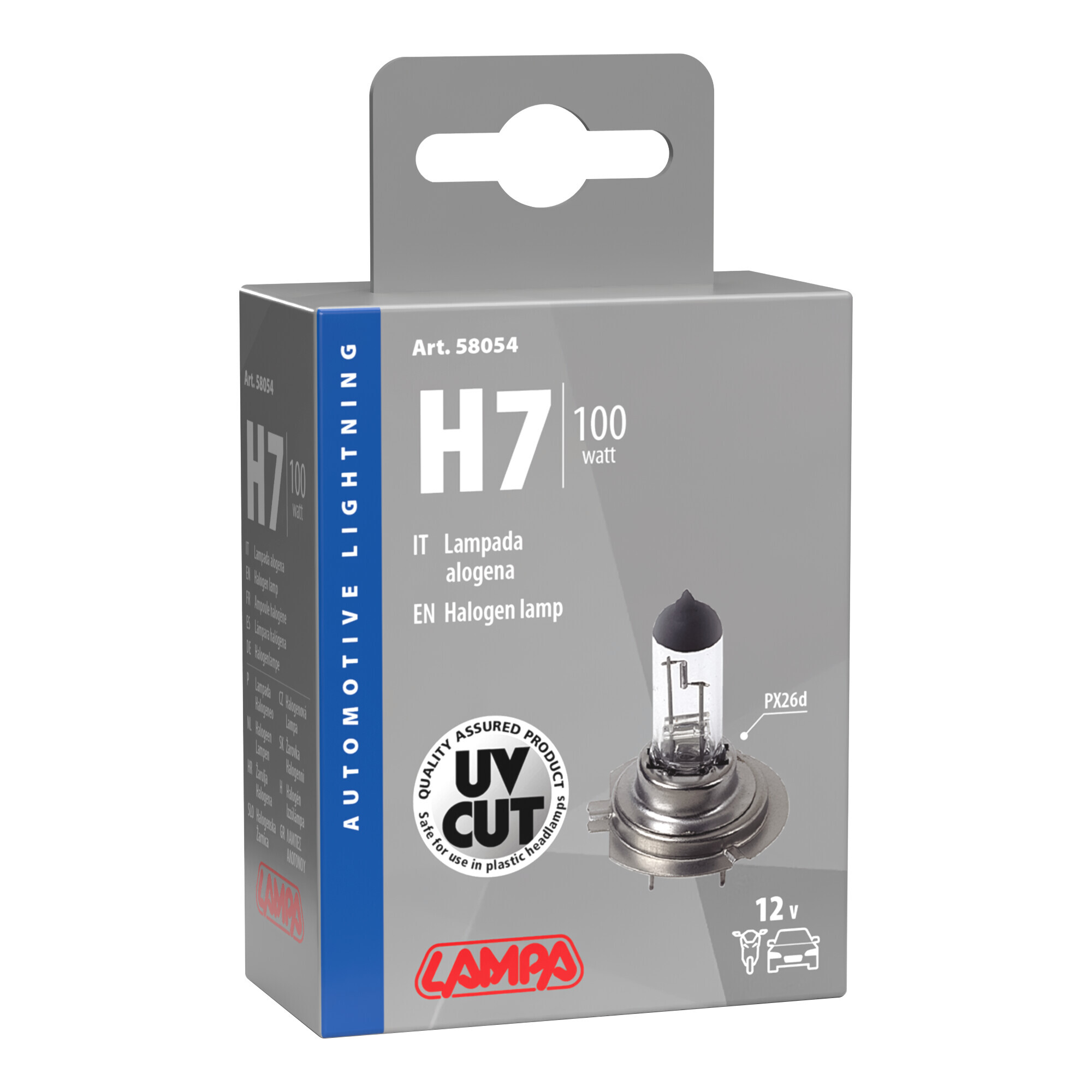 12V Lampada alogena - (H7) - 100W - PX26d - 1 pz - Scatola - immagine 4