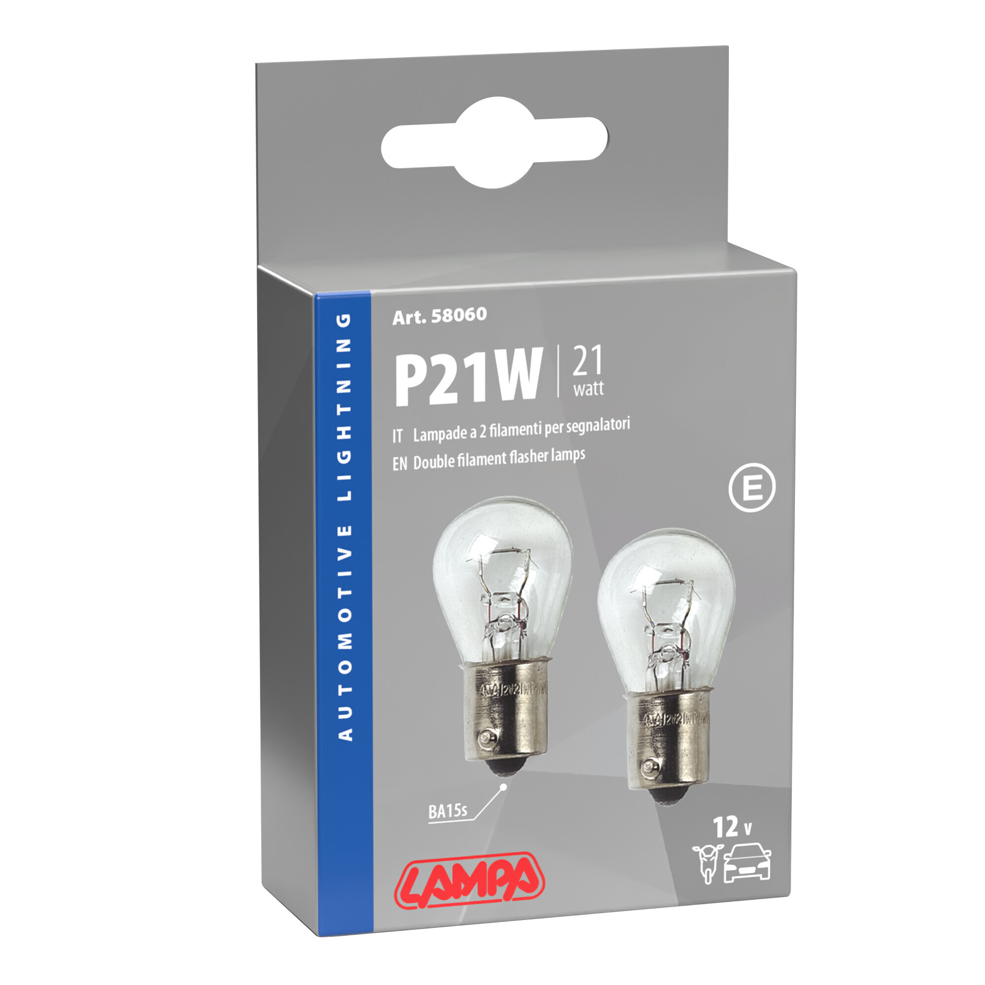 12V Lampada 1 filamento - P21W - 21W - BA15s - 2 pz - Scatola - immagine 4