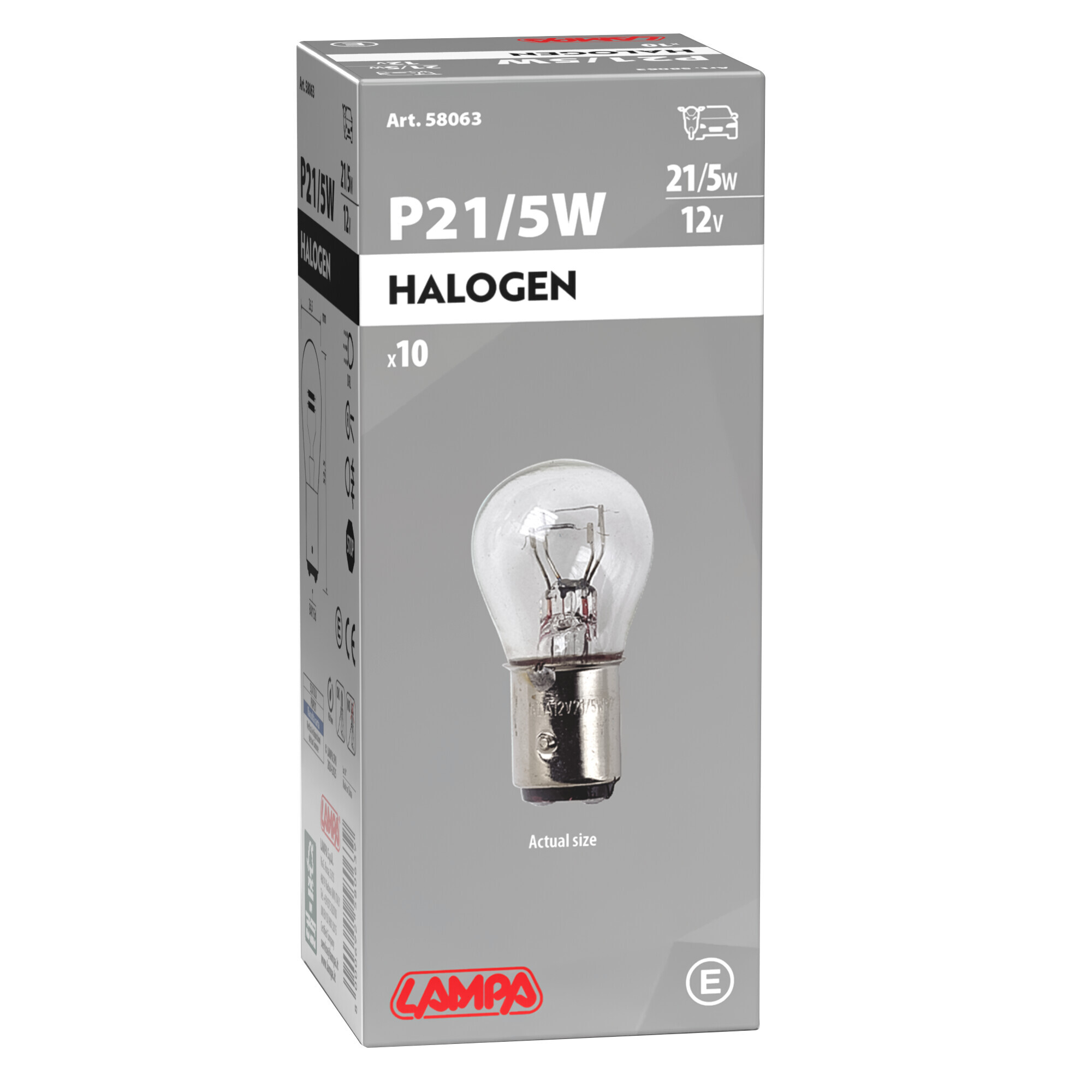 12V Lampada 2 filamenti - P21/5W - 21/5W - BAY15d - 10 pz - Scatola - immagine 4
