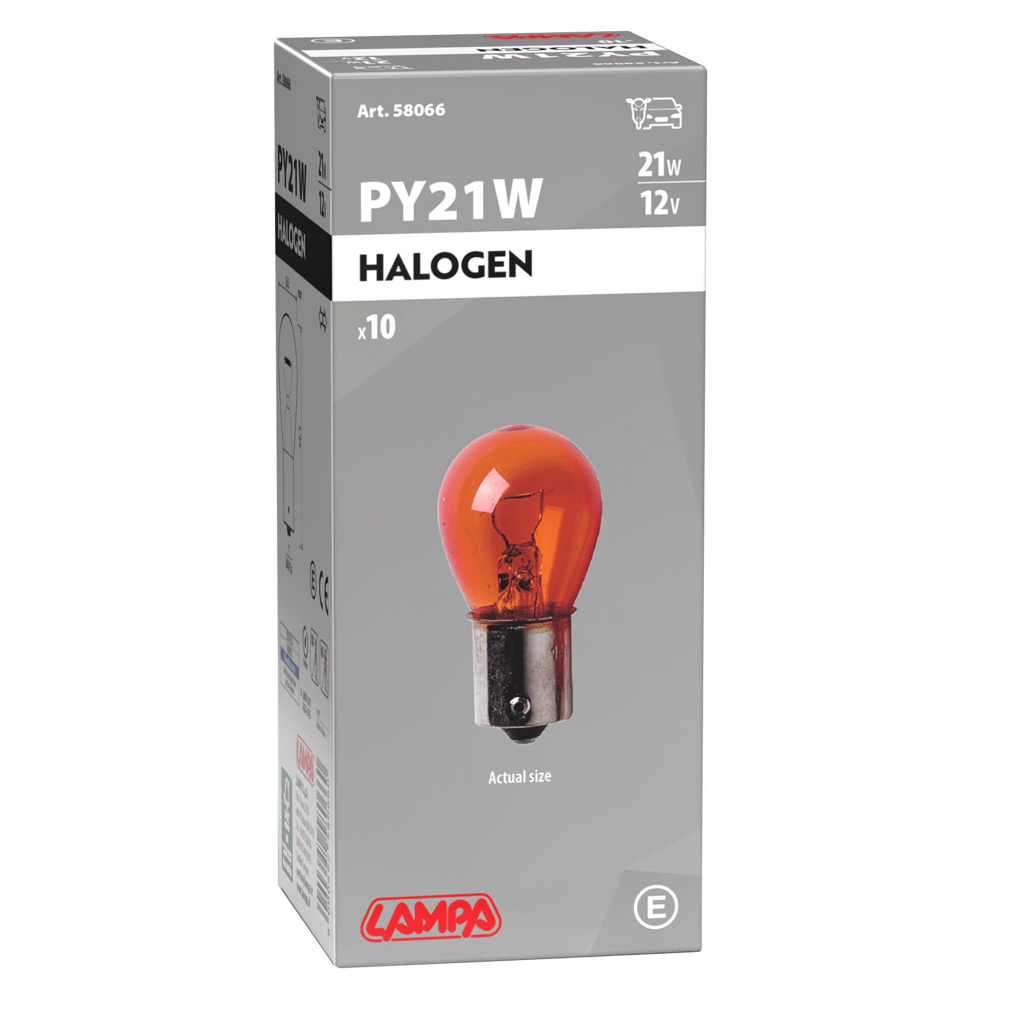 12V Lampada 1 filamento - PY21W - 21W - BAU15s - 10 pz - Scatola - Arancio - immagine 4