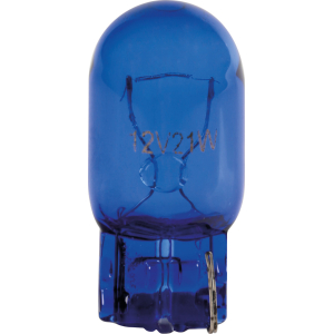 12V Blue Dyed Glass, Lampada zoccolo vetro - (W21W) - 21W - W3x16d - 2 pz - Scatola