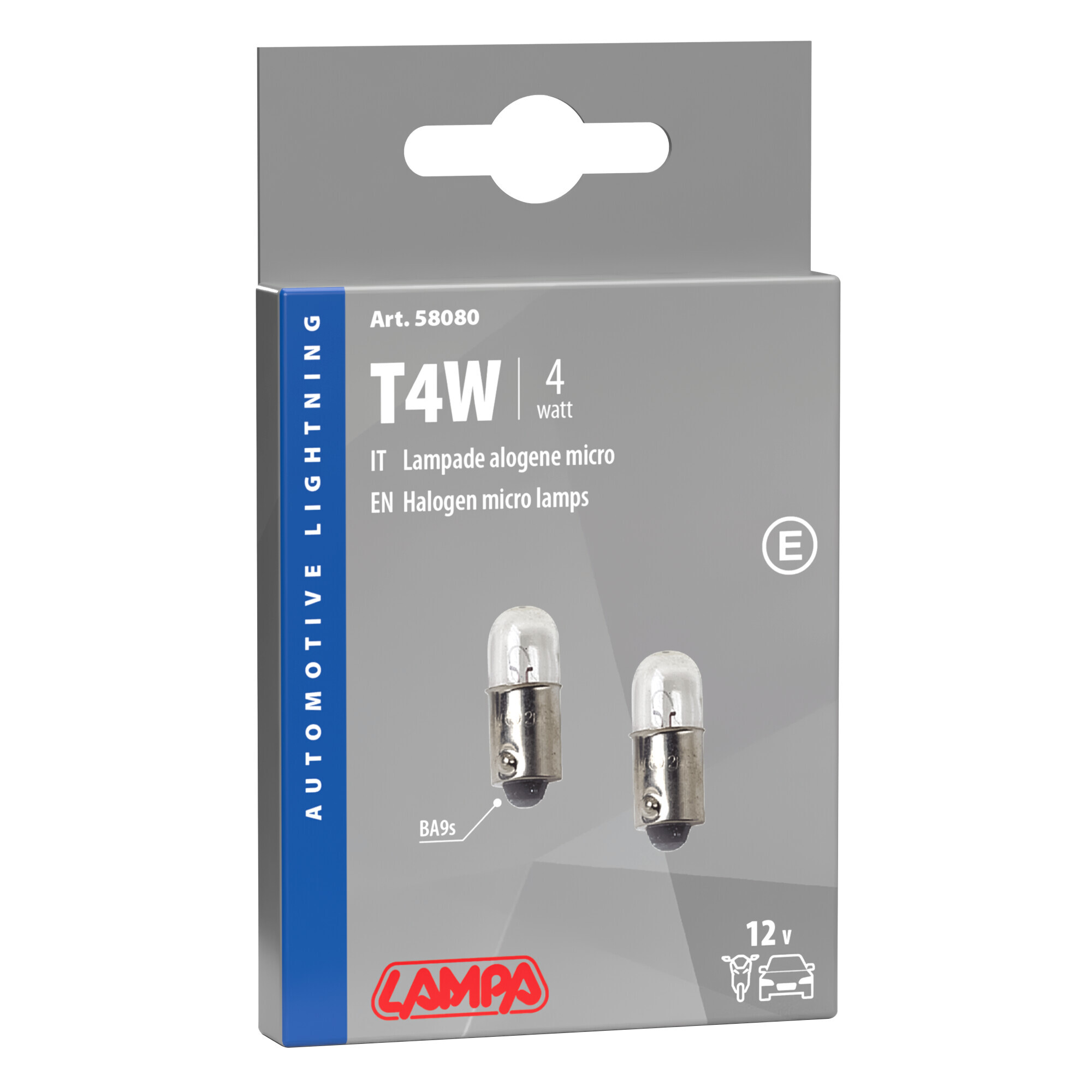 12V Lampada micro - T4W - 4W - BA9s - 2 pz - Scatola - immagine 4