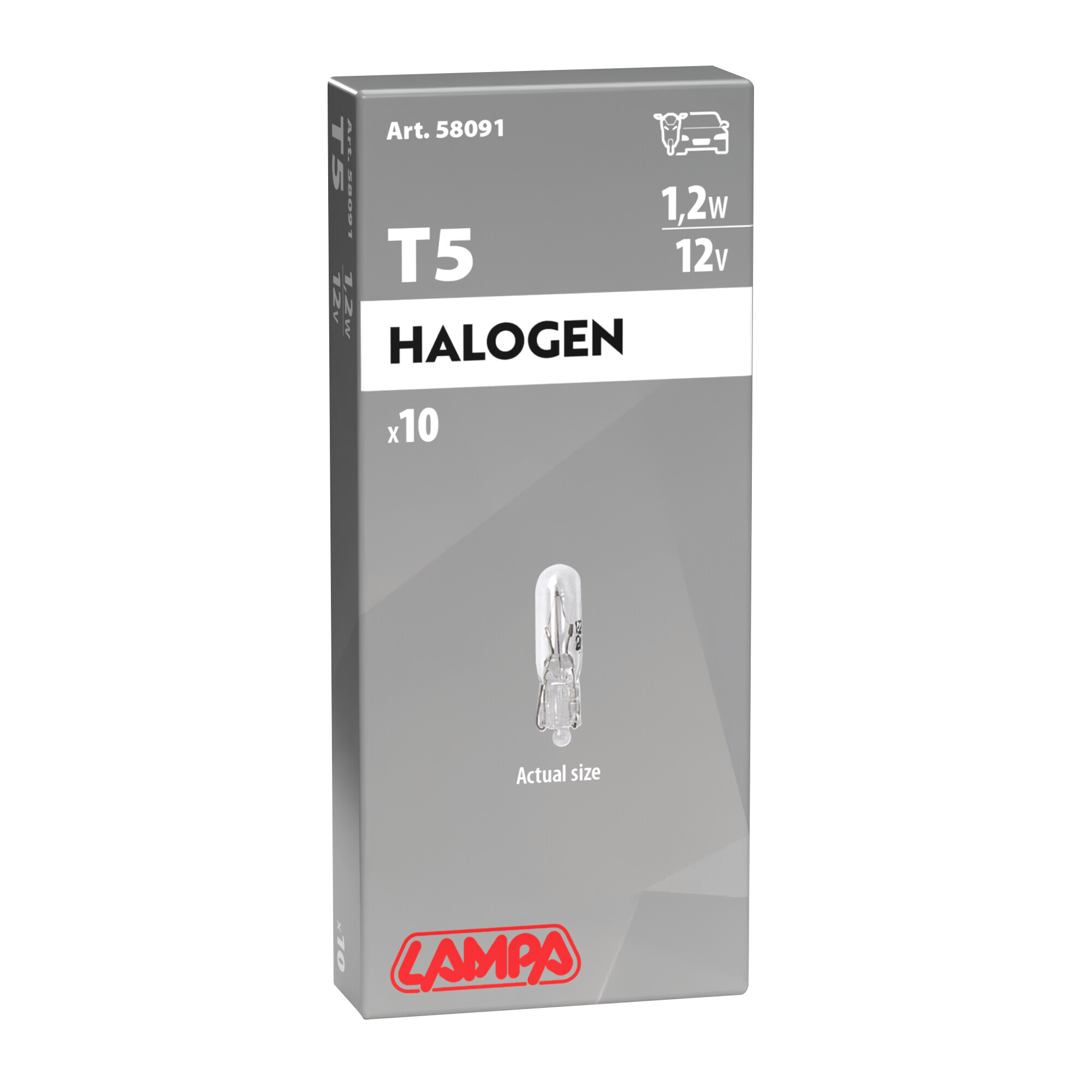 12V Lampada con zoccolo vetro - T5 - 1,2W - W2x4,6d - 10 pz - Scatola - immagine 4