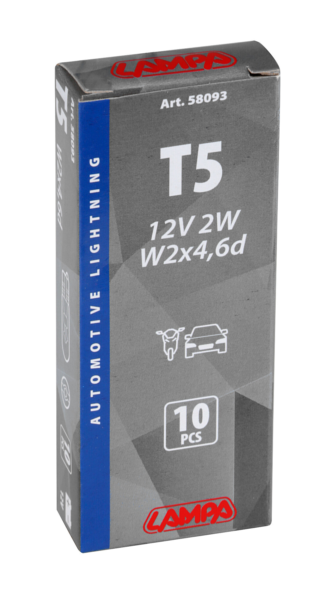 12V Lampada con zoccolo vetro - T5 - 2W - W2x4,6d - 10 pz - Scatola - immagine 4