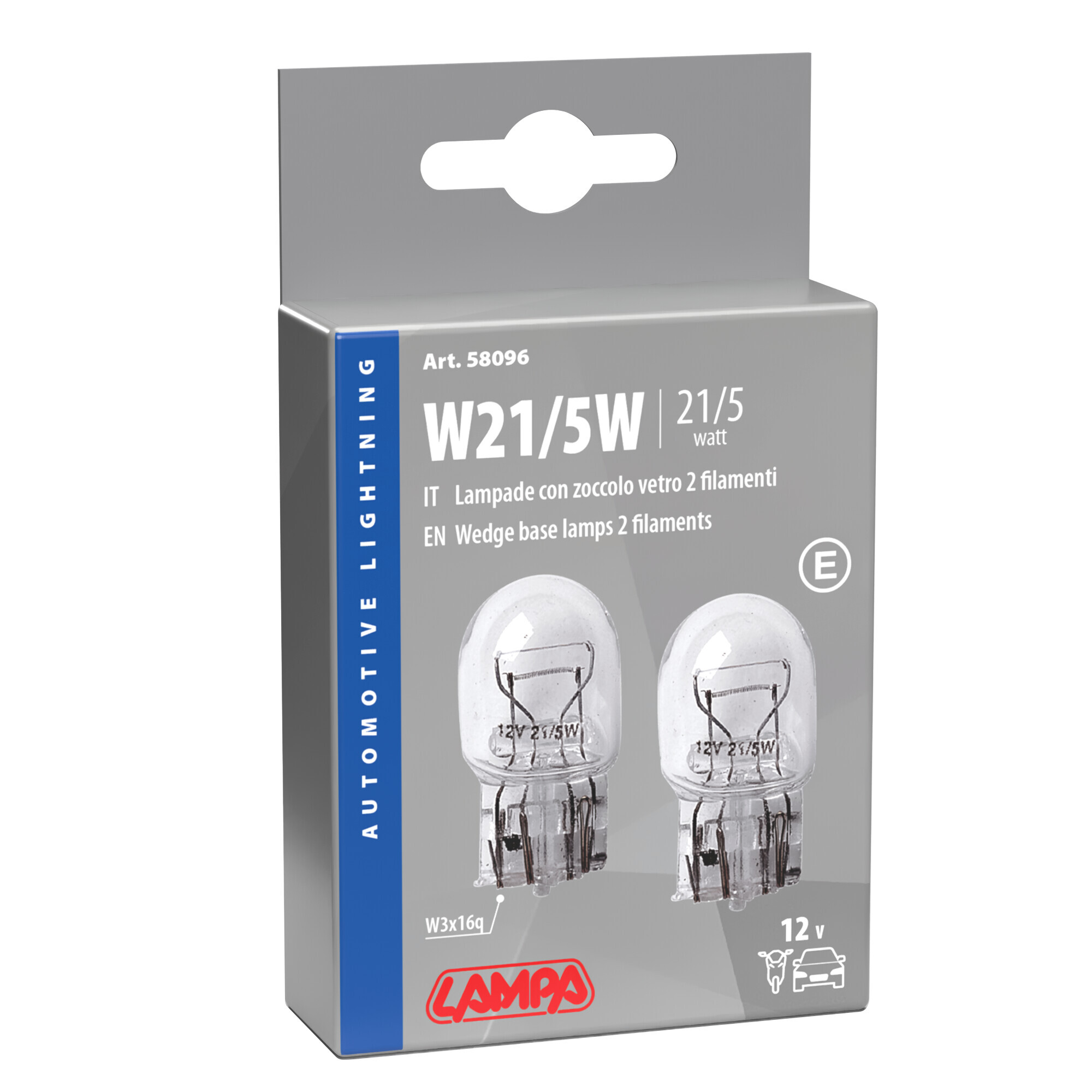 12V Lampada con zoccolo vetro - W21/5W - 21/5W - W3x16q - 2 pz - Scatola - immagine 4