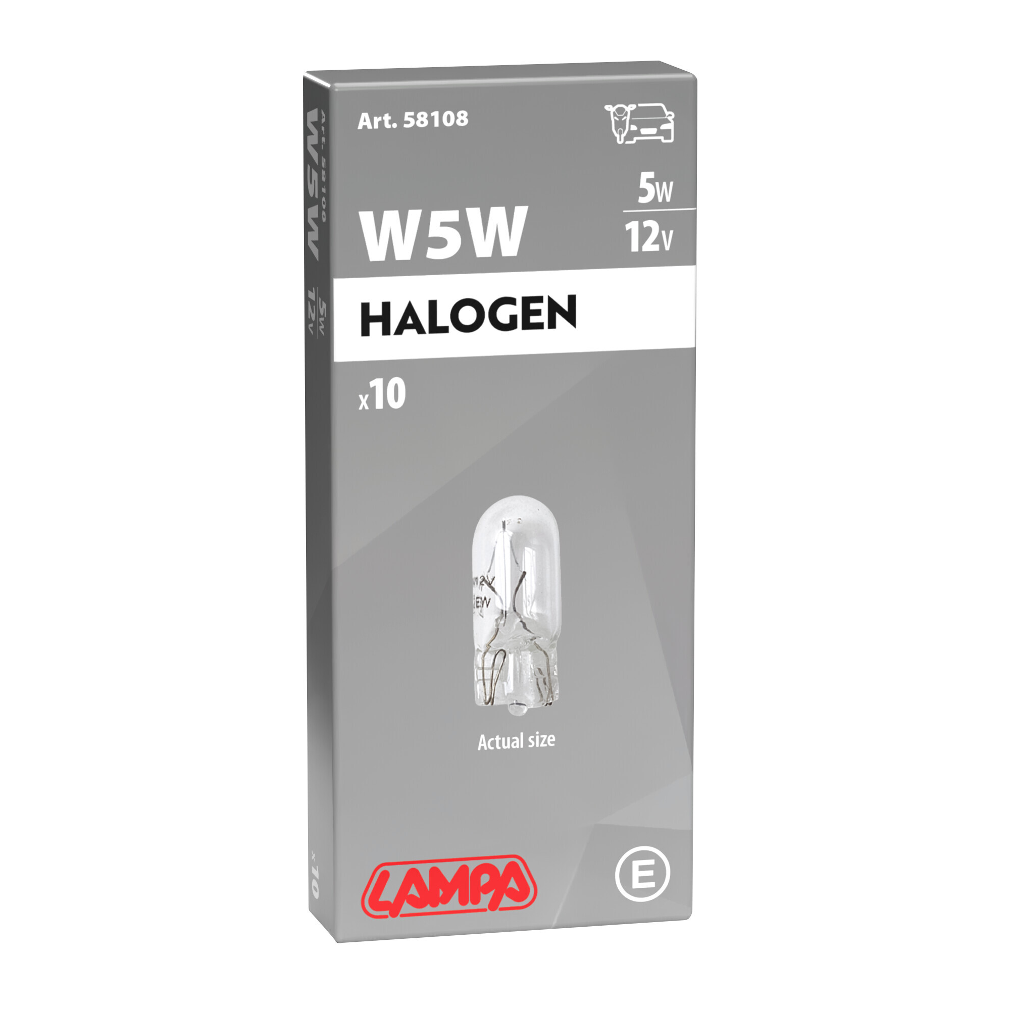 12V Lampada con zoccolo vetro - W5W - 5W - W2,1x9,5d - 10 pz - Scatola - immagine 4