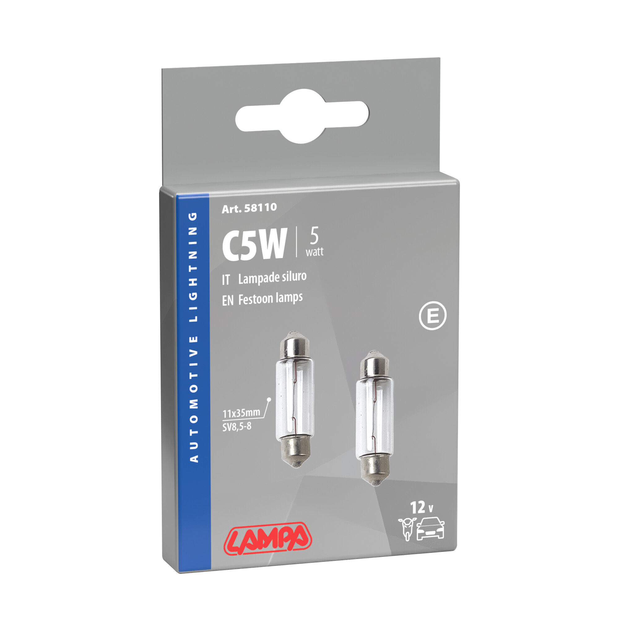 12V Lampada siluro - C5W - 11x35 mm - 5W - SV8,5-8 - 2 pz - Scatola - immagine 4