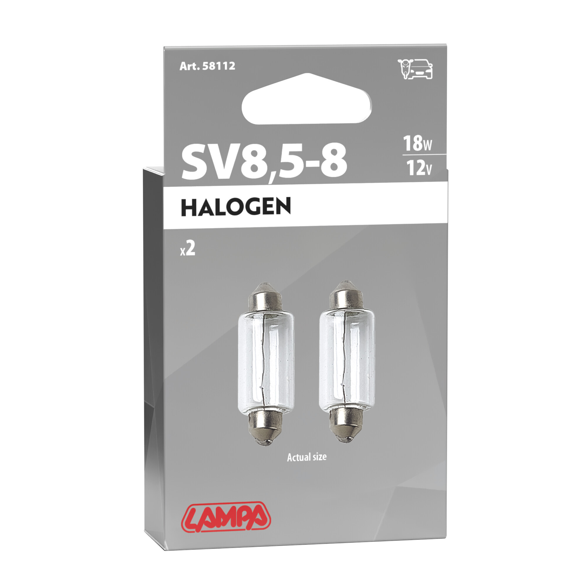 12V Lampada siluro - 15x41 mm - 18W - SV8,5-8 - 2 pz - Scatola - immagine 4