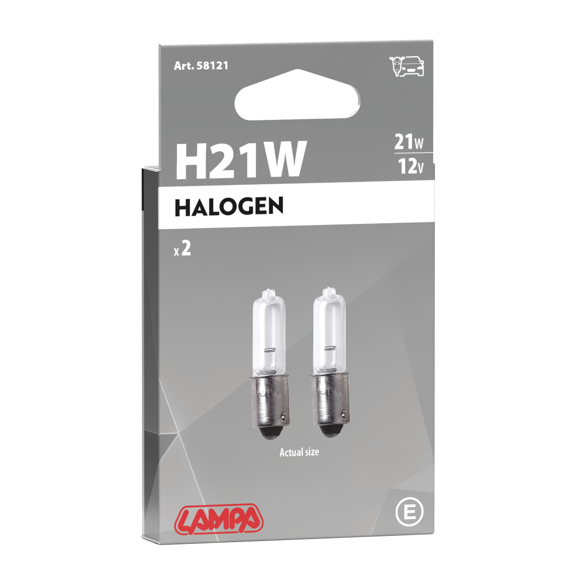 12V Lampada alogena micro - H21W - 21W - BAY9s - 2 pz - Scatola - immagine 4