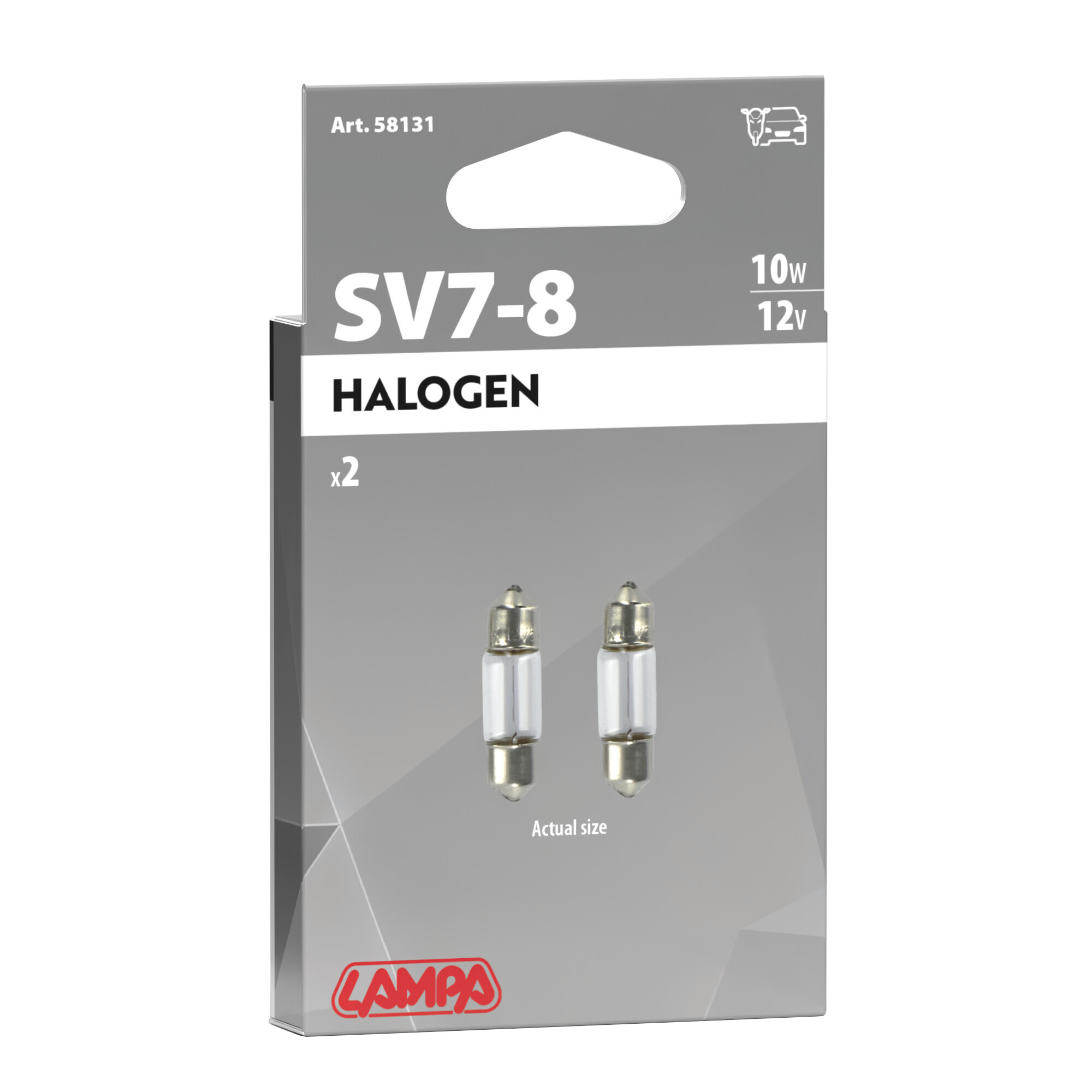 12V Lampada siluro - 8x28 mm - 10W - SV7-8 - 2 pz - Scatola - immagine 4