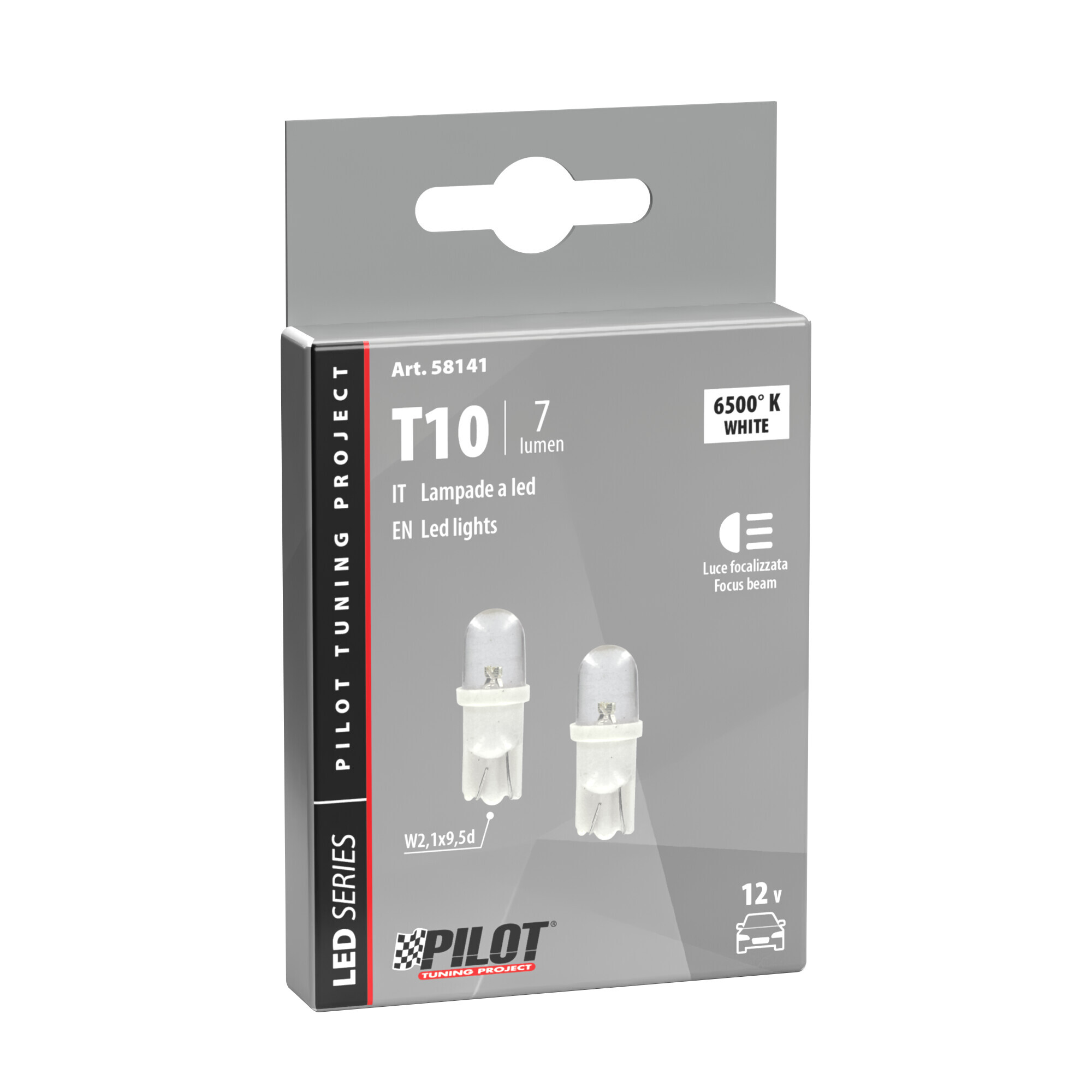12V Colour-Led, lampada 1 Led - (T10) - W2,1x9,5d - 2 pz - Scatola - Bianco - immagine 4