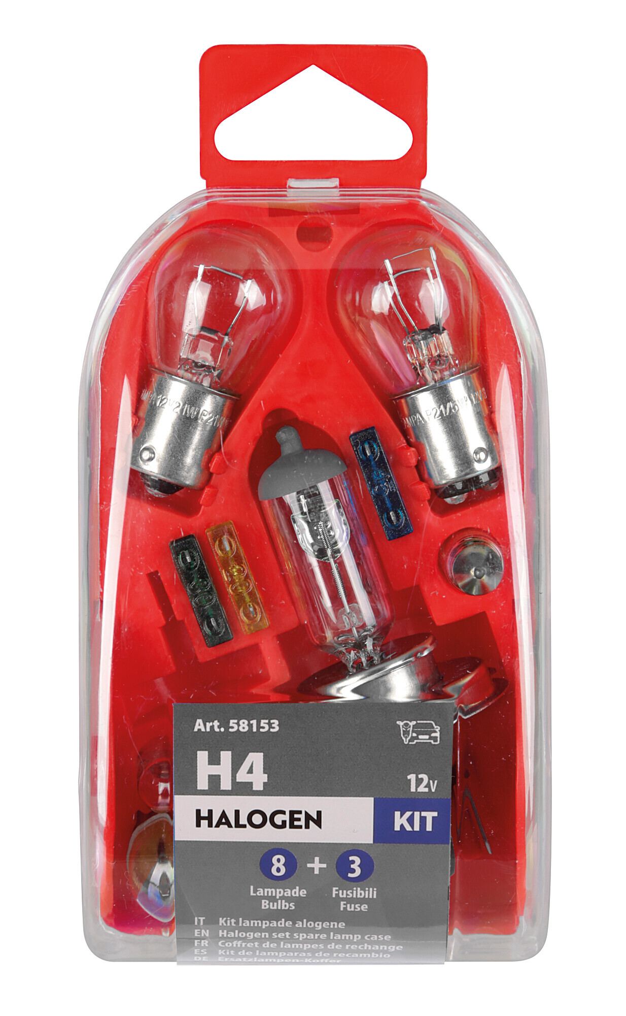 Kit lampade di ricambio 11 pz, alogena H4 - 12V - immagine 2