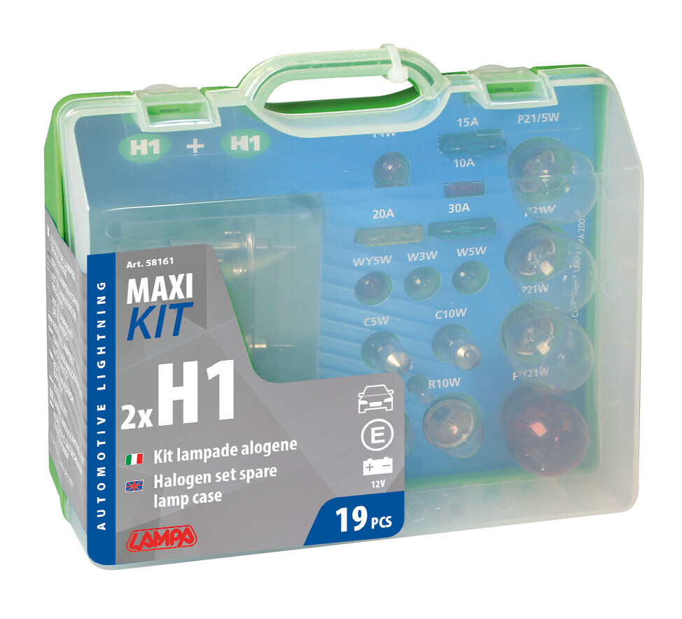 Kit lampade di ricambio 19 pz, alogena 2x H1 - 12V - immagine 3