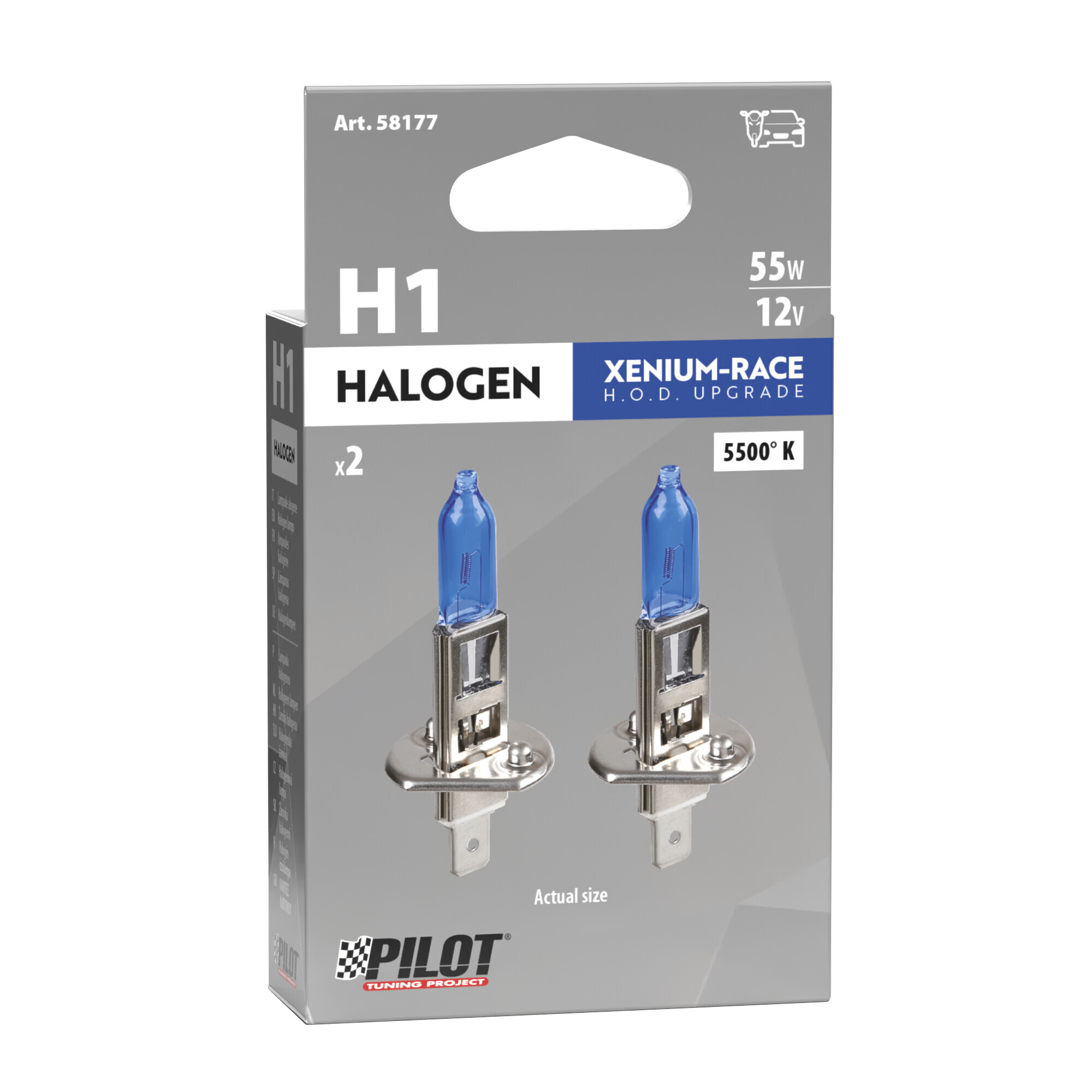 12V Lampada alogena Xenium Race - H1 - 55W - P14,5s - 2 pz - Scatola - immagine 4