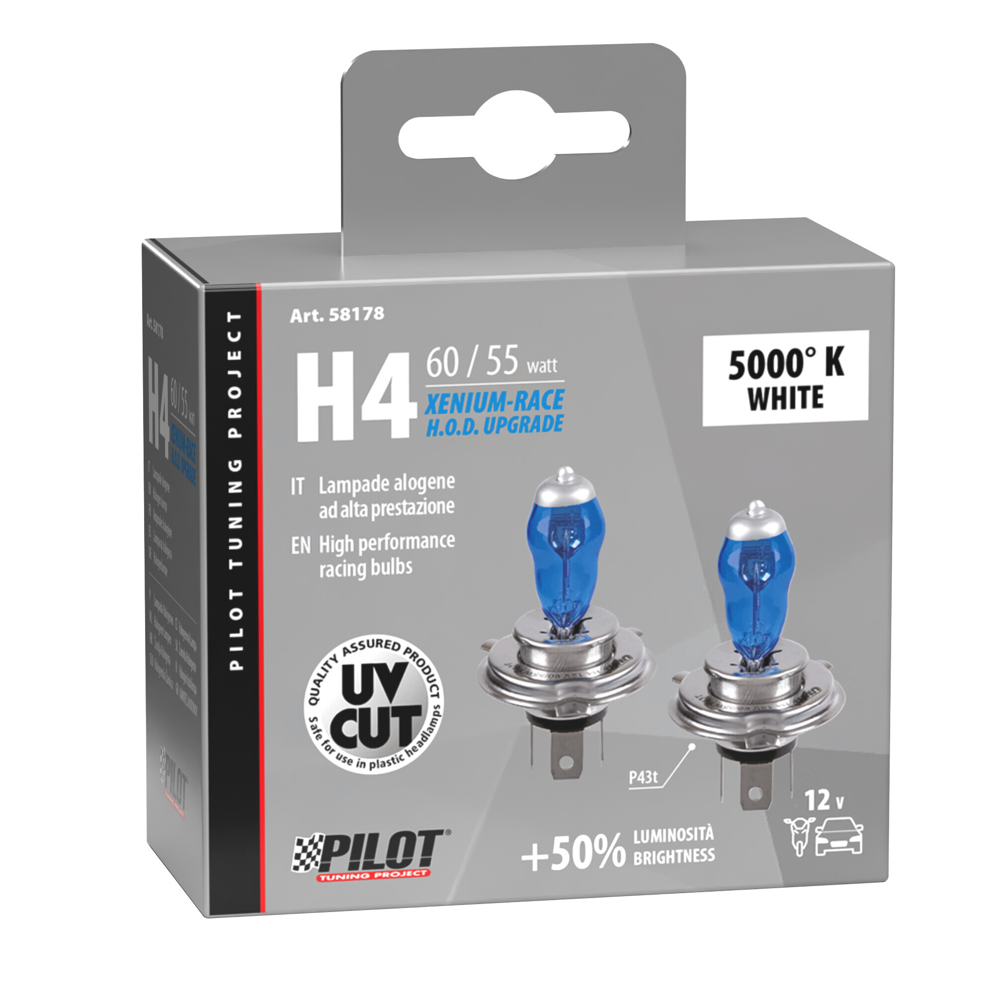 12V Lampada alogena Xenium Race - H4 - 60/55W - P43t - 2 pz - Scatola - immagine 4