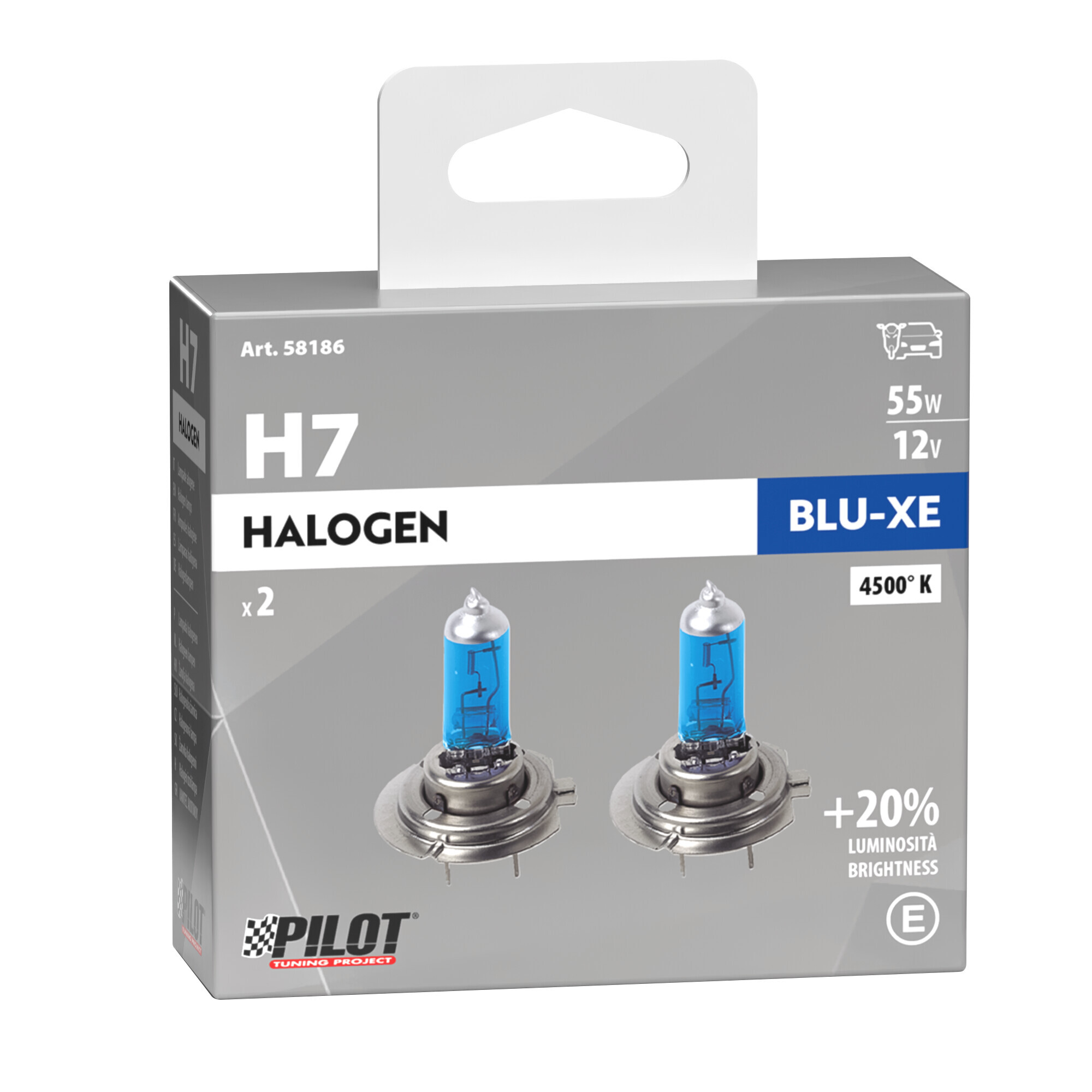 12V Lampada alogena Blu-Xe - H7 - 55W - PX26d - 2 pz - Scatola - immagine 5