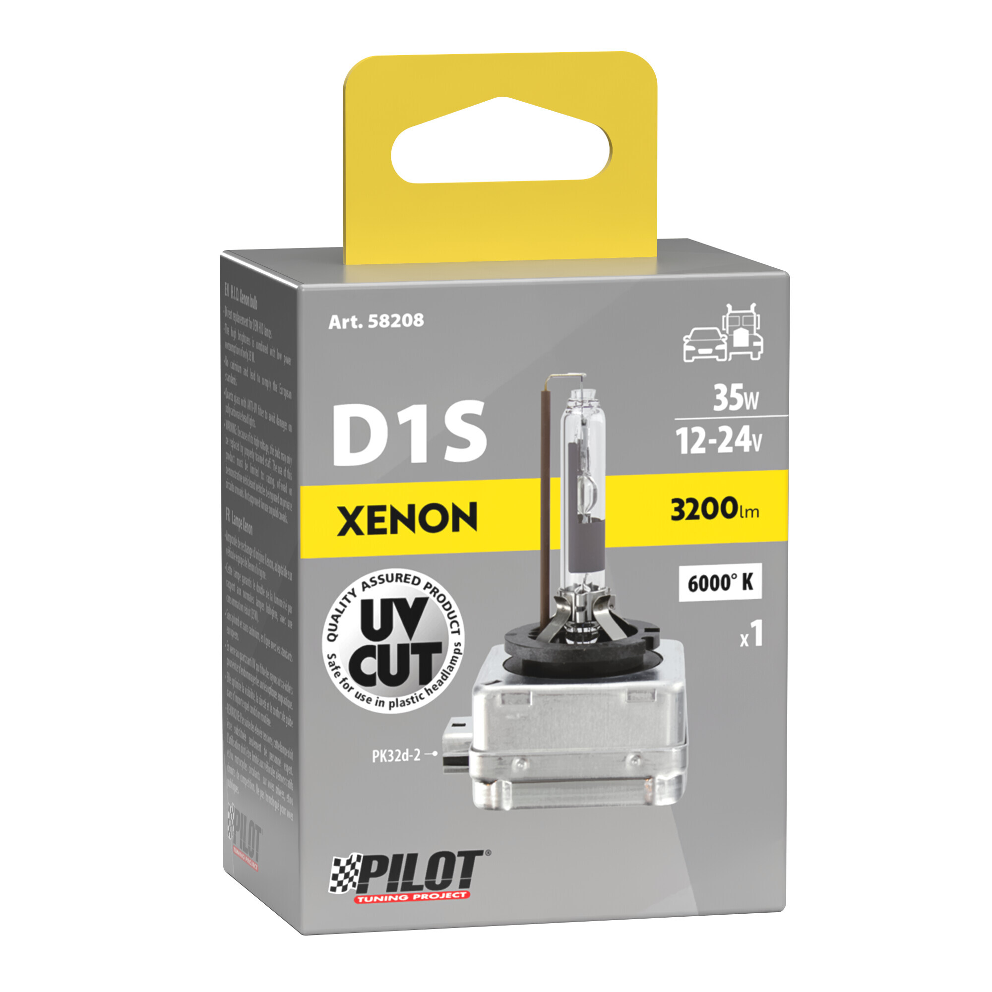 Lampada HID Xenon 6.000°K - D1S - 35W - PK32d-2 - 1 pz - Scatola - immagine 4