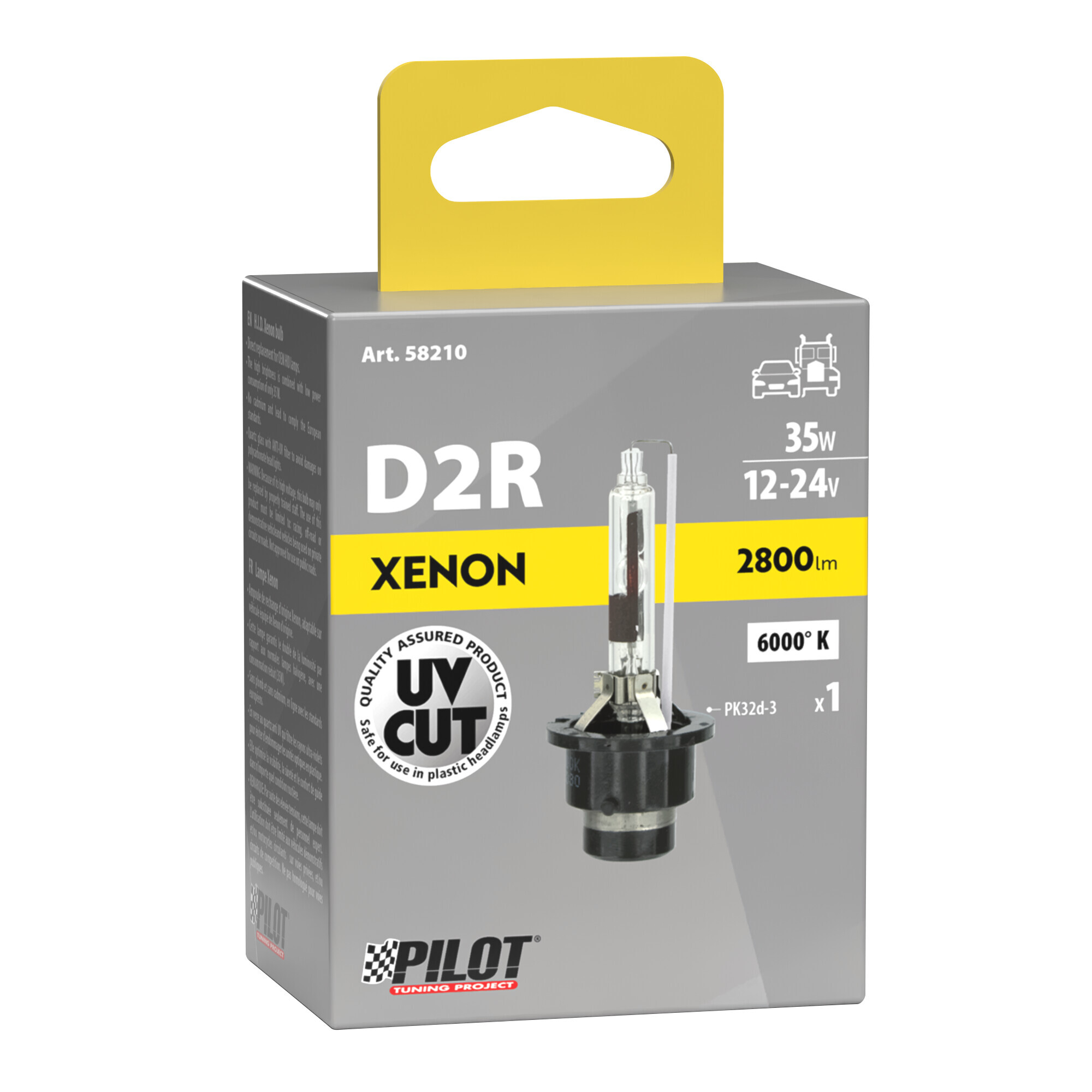 Lampada HID Xenon 6.000°K - D2R - 35W - P32d-3 - 1 pz - Scatola - immagine 4