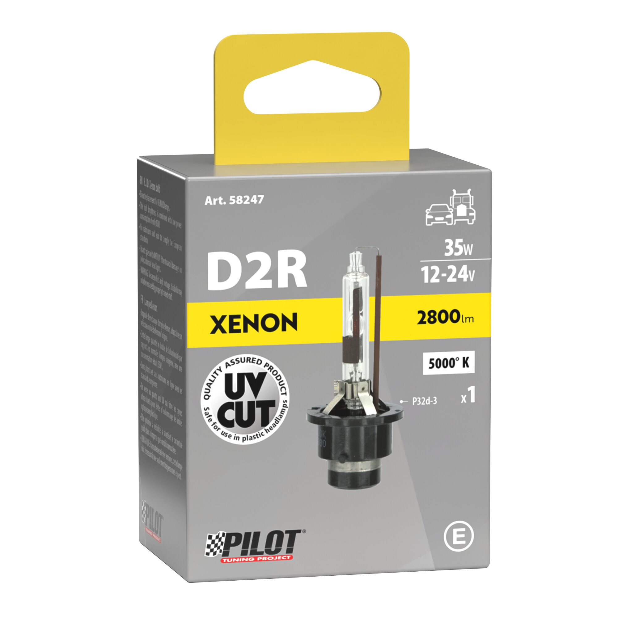 Lampada HID Xenon 5.000°K - D2R - 35W - P32d-3 - 1 pz - Scatola - immagine 4
