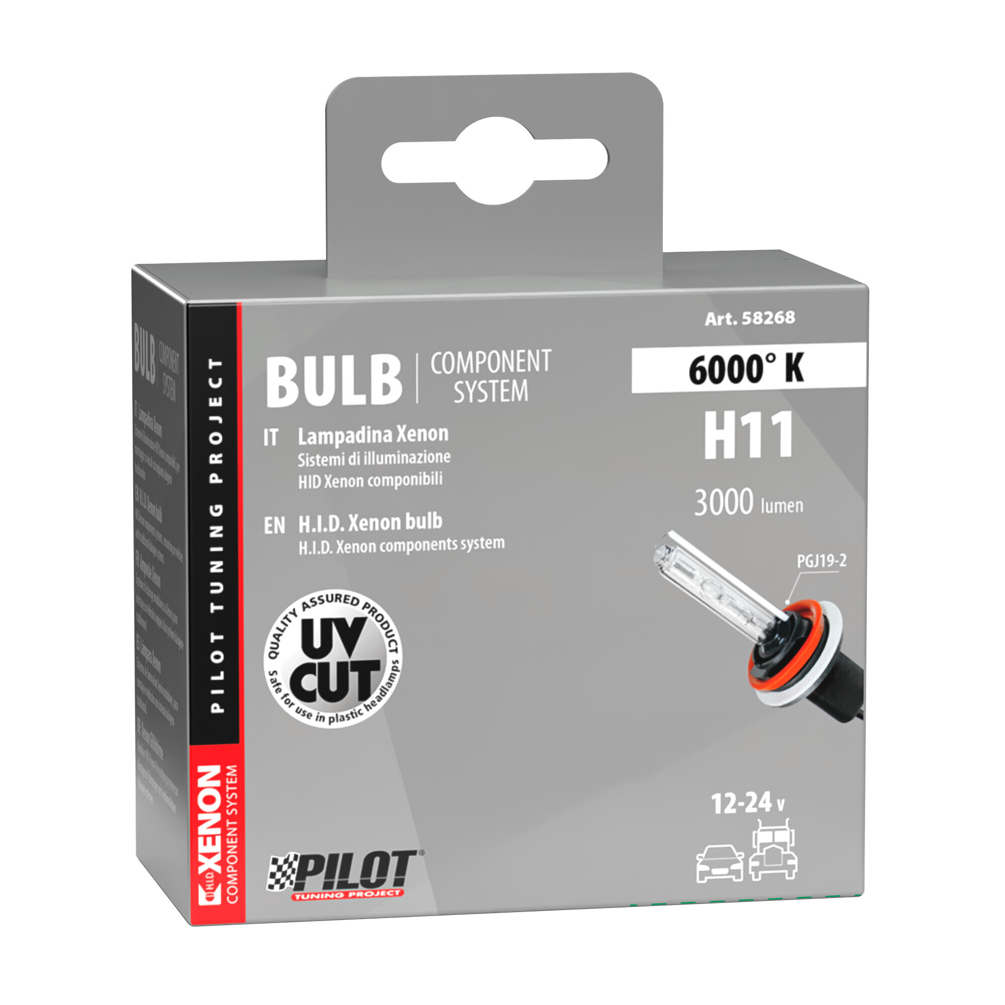 12/24V Lampadina HID Xenon 6.000K - H11 - 1 pz - Scatola - immagine 2