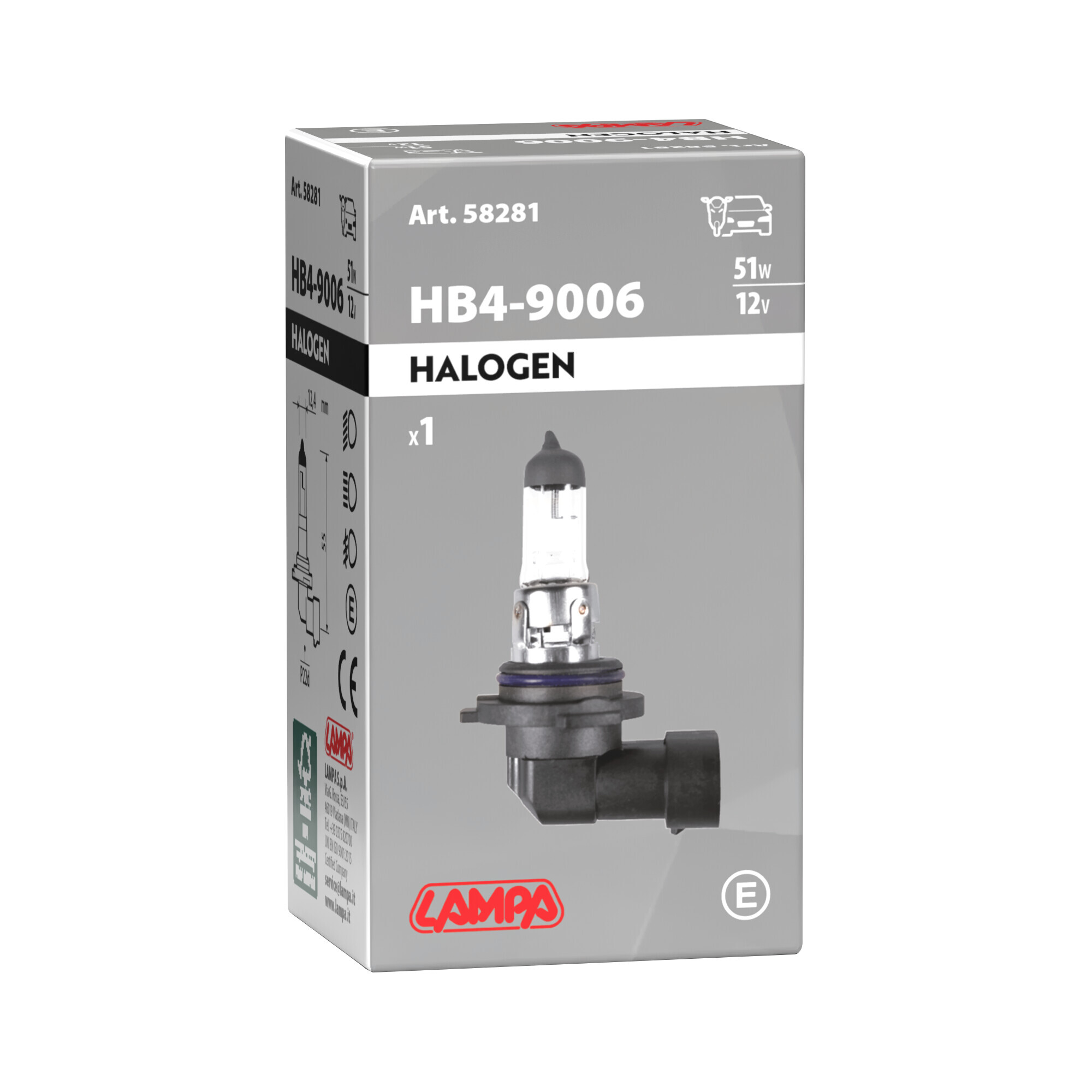 12V Lampada alogena - HB4 9006 - 51W - P22d - 1 pz - Scatola - immagine 4