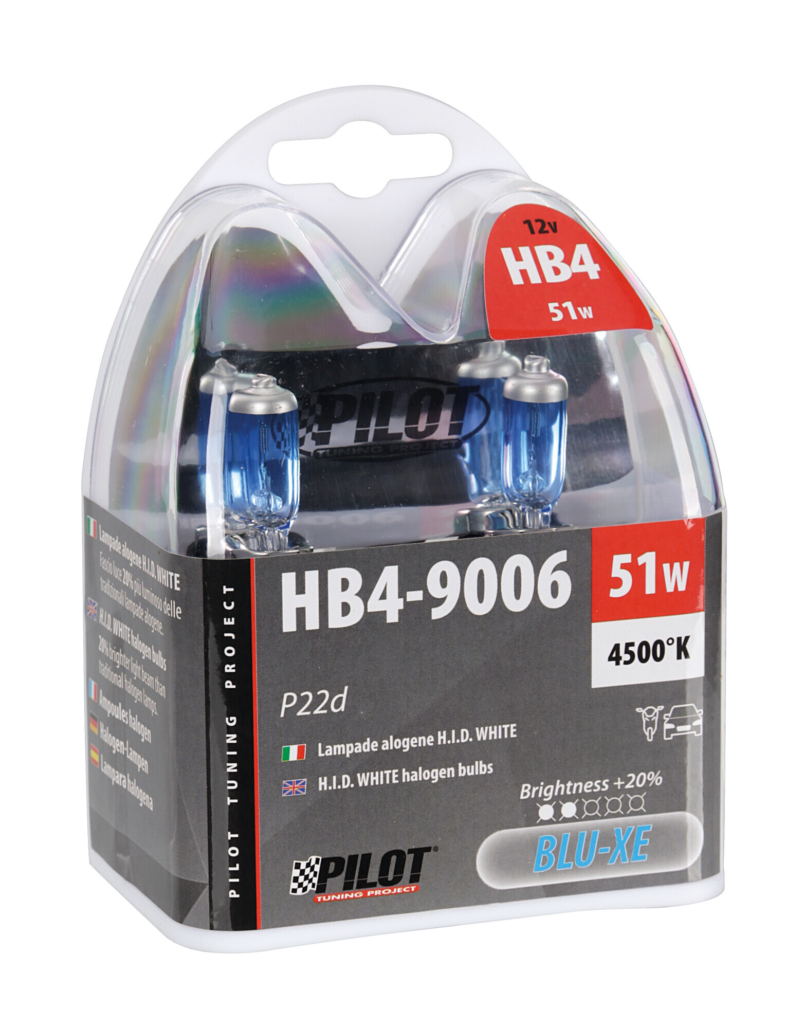 12V Lampada alogena Blu-Xe - HB4 9006 - 51W - P22d - 2 pz - Scatola Plast. - immagine 4