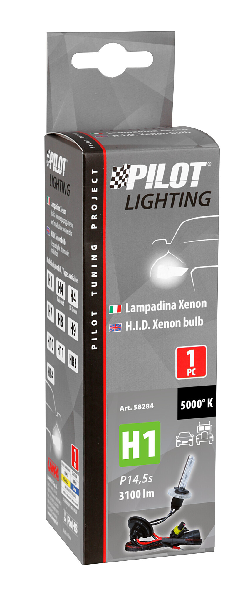 12/24V Lampadina HID Xenon 5.000K - H1 - 1 pz - Scatola - immagine 2