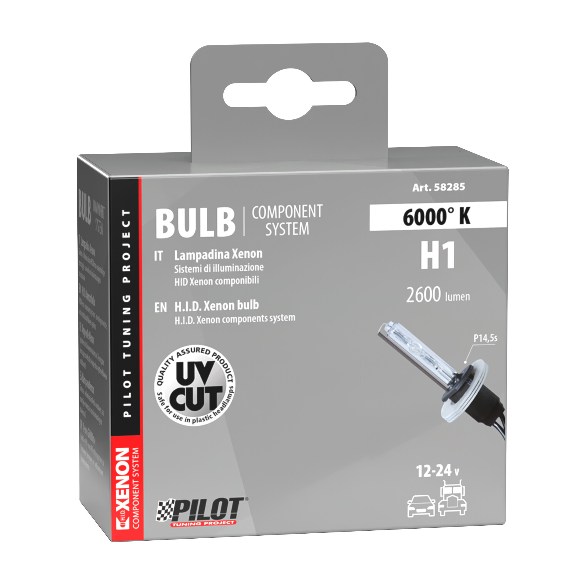 12/24V Lampadina HID Xenon 6.000K - H1 - 1 pz - Scatola - immagine 2