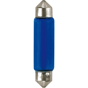 12V Blue Dyed Glass, Lampada siluro - 11x44 mm - 10W - SV8,5-8 - 2 pz - Scatola