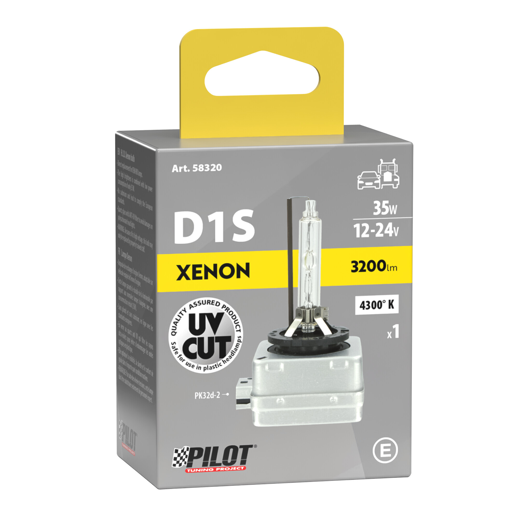 Lampada HID Xenon 4.300°K - D1S - 35W - PK32d-2 - 1 pz - Scatola - immagine 4