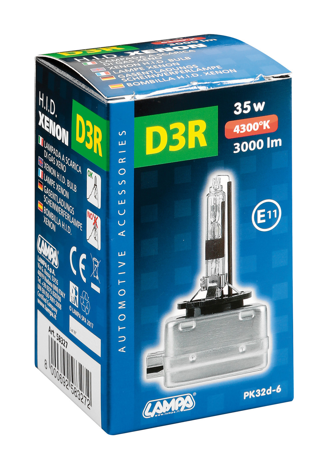 Lampada HID Xenon 4.300°K - D3R - 35W - PK32d-6 - 1 pz - Scatola - immagine 4
