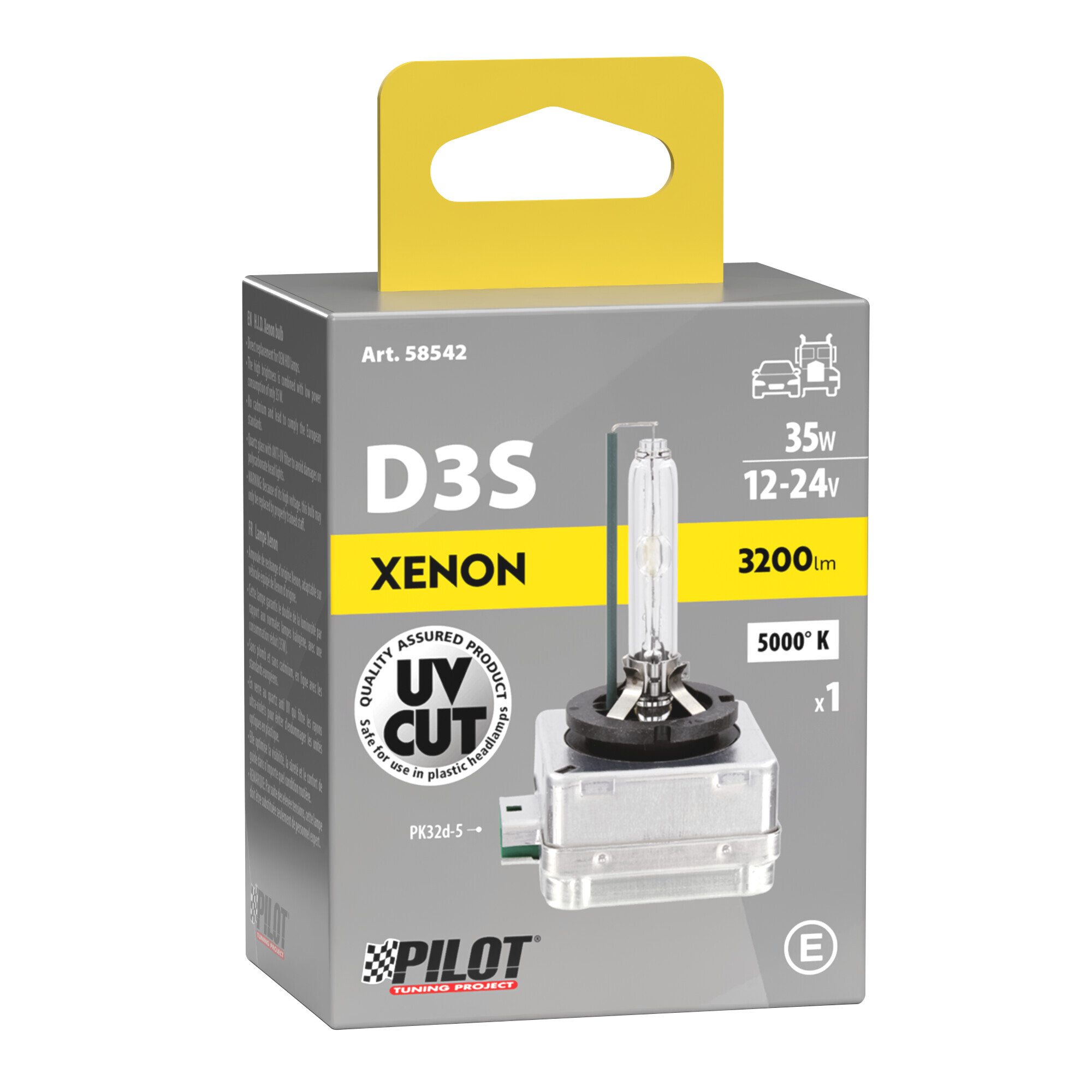 Lampada HID Xenon 5.000°K - D3S - 35W - PK32d-5 - 1 pz - Scatola - immagine 4