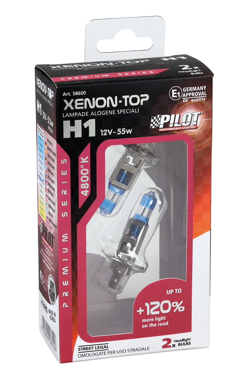 12V Lampada alogena Xenon Top +120% luce - H1 - 55W - P14,5s - 2 pz - Scatola - immagine 4