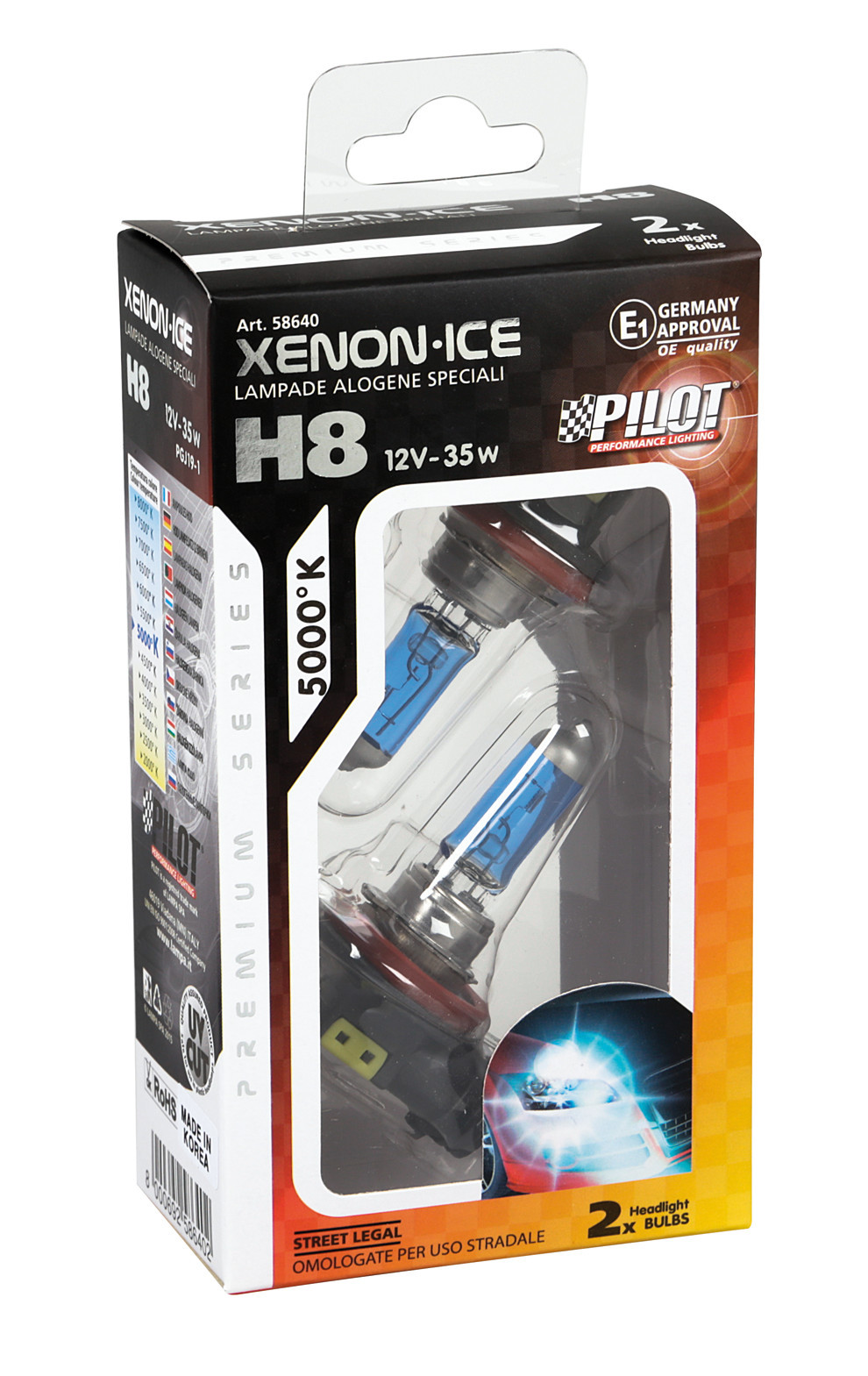 12V Lampada alogena Xenon Ice - H8 - 35W - PGJ19-1 - 2 pz - Scatola - immagine 5