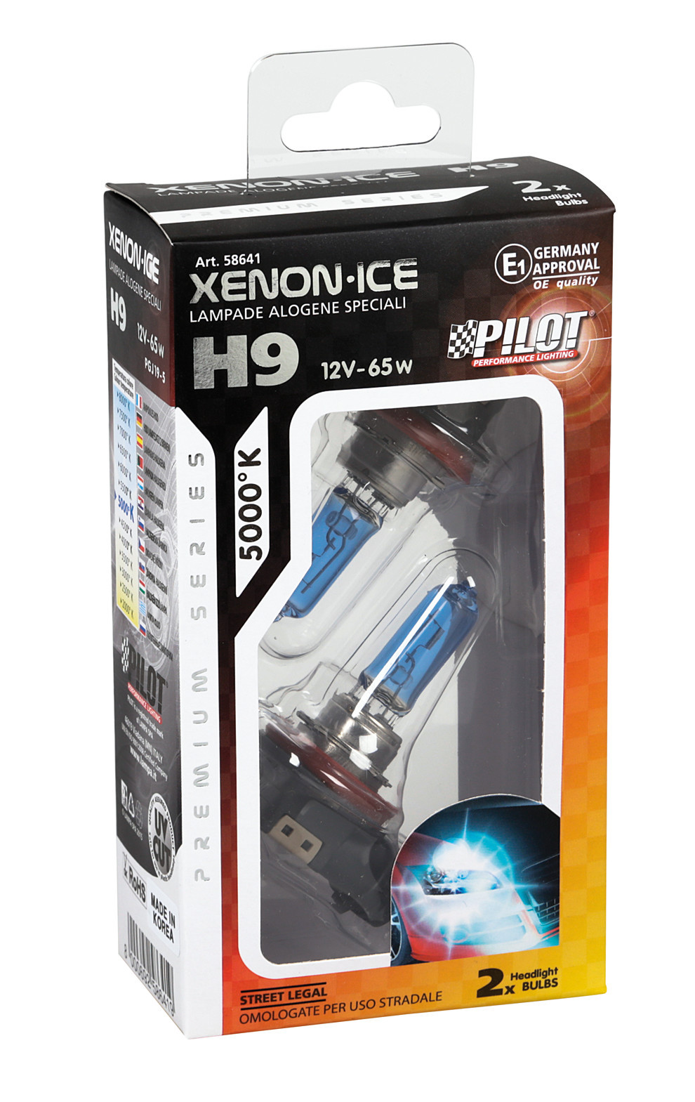 12V Lampada alogena Xenon Ice - H9 - 65W - PGJ19-5 - 2 pz - Scatola - immagine 4