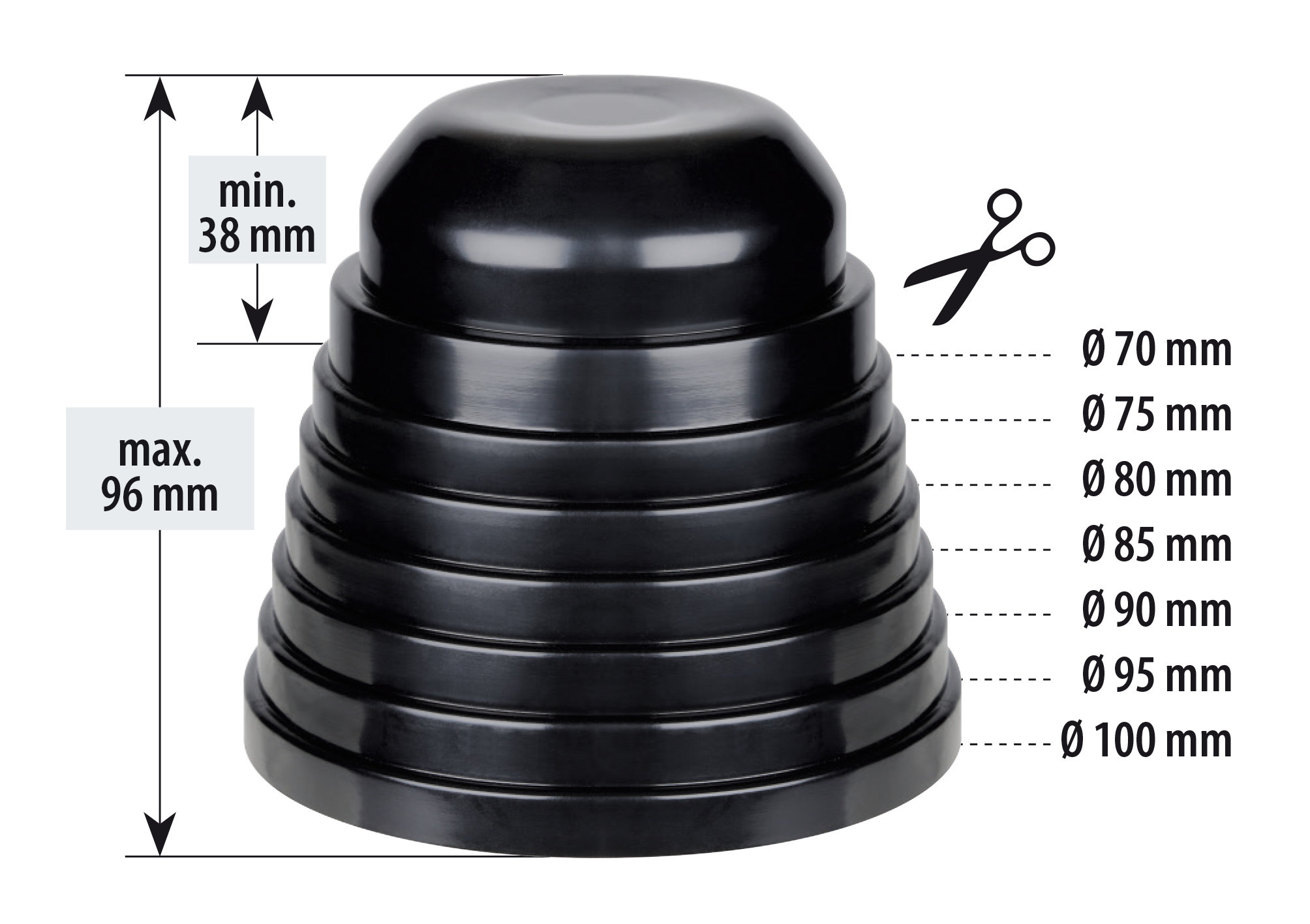 Copertura protettiva faro maggiorata - Ø 70-100 mm - immagine 4