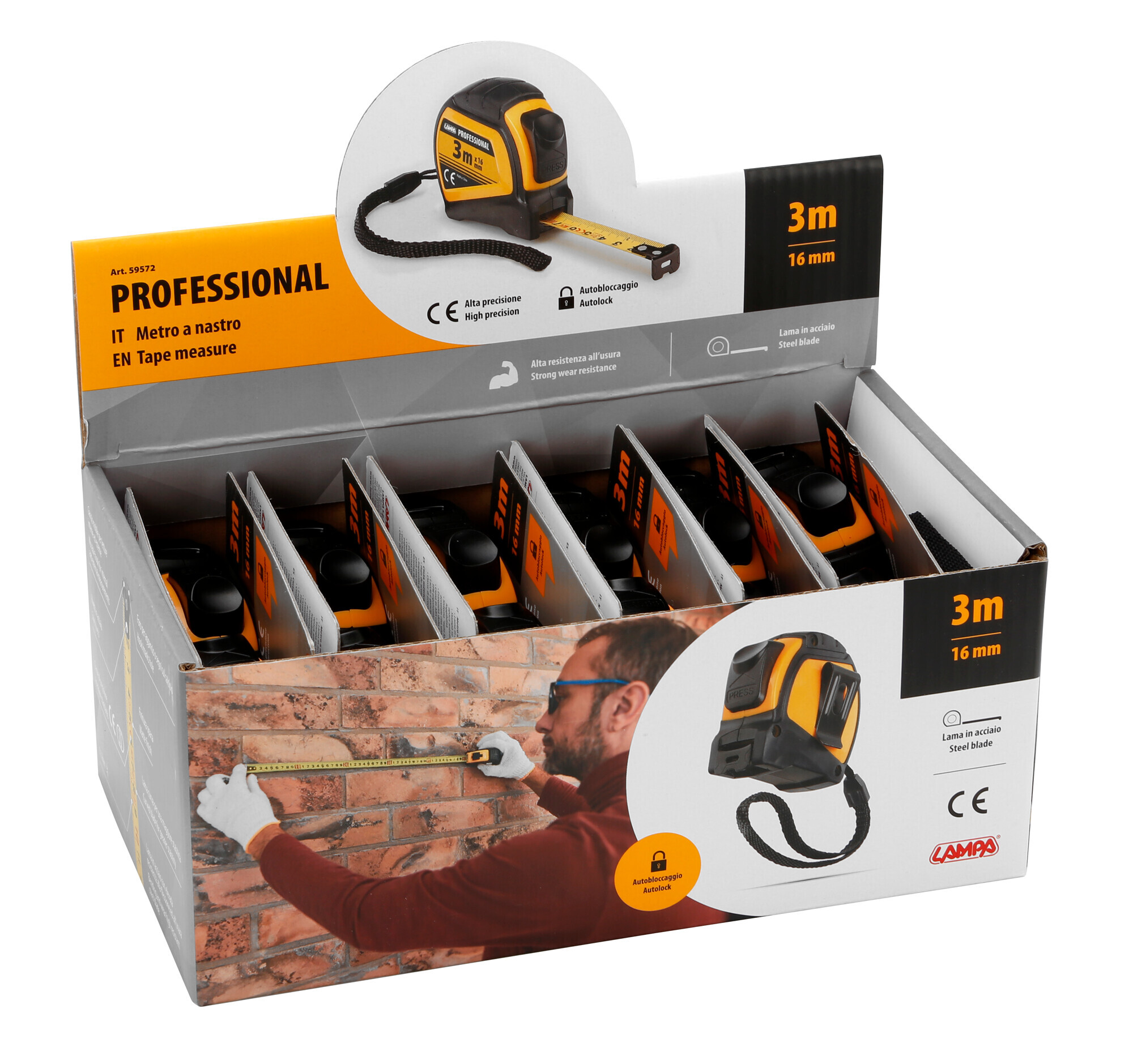 Professional, metro a nastro - 3 m x 16 mm - immagine 6