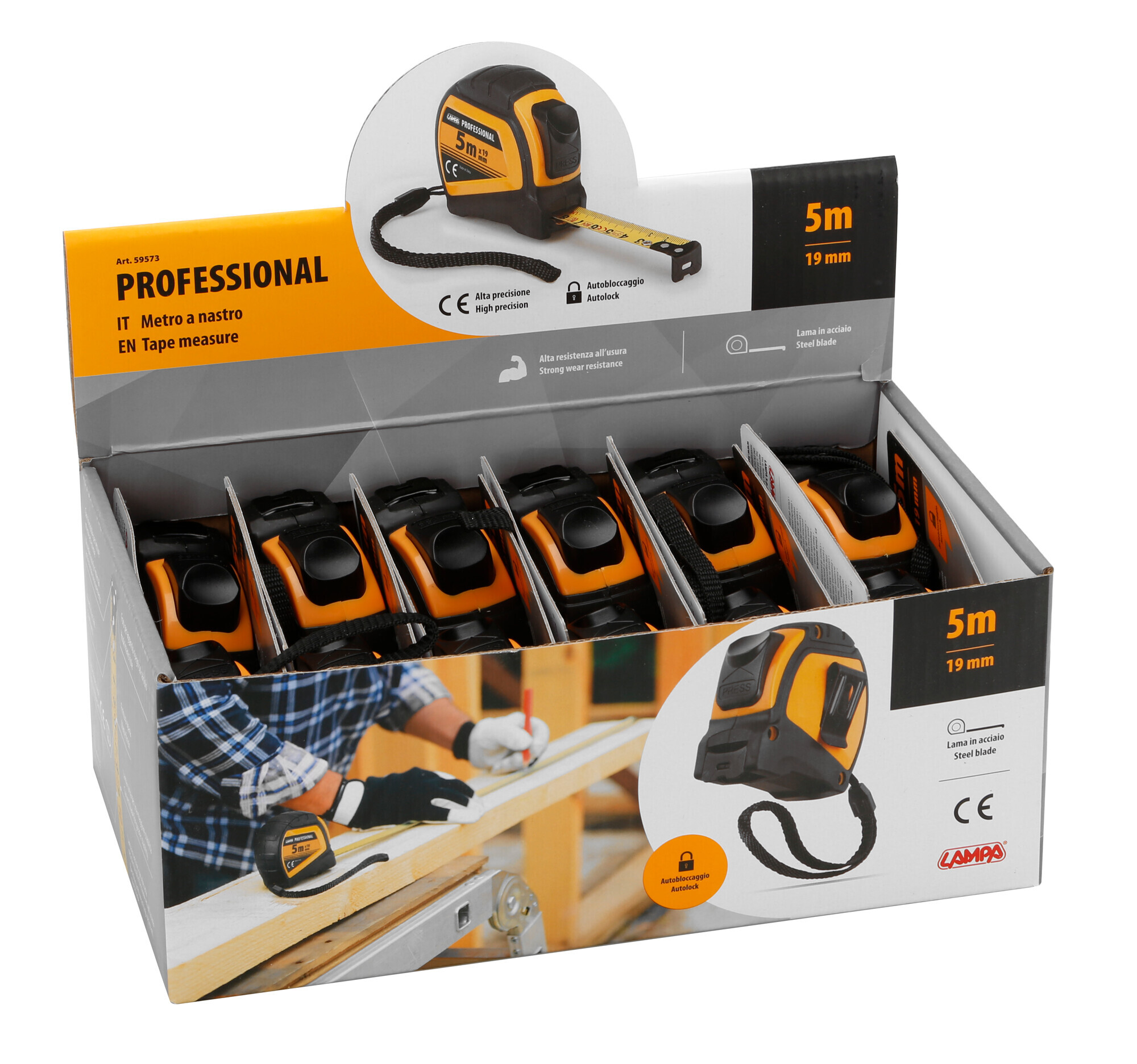Professional, metro a nastro - 5 m x 19 mm - immagine 6