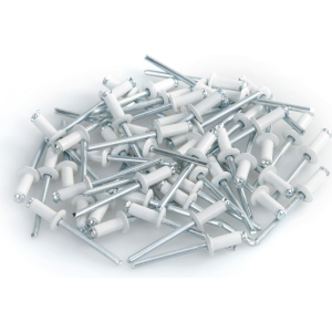 Aluminium Rivets, set 50 rivetti Graf per portatarga - Bianco