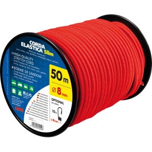 Corda elastica in bobina - Ø 8 mm - 50 m - Rosso